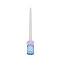 Faceted Crystal Candle Holder - Cobalt/ Violet
