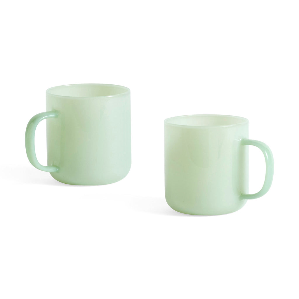 HAY Glass Mugs - Set of 2 - Grey/ Light Pink