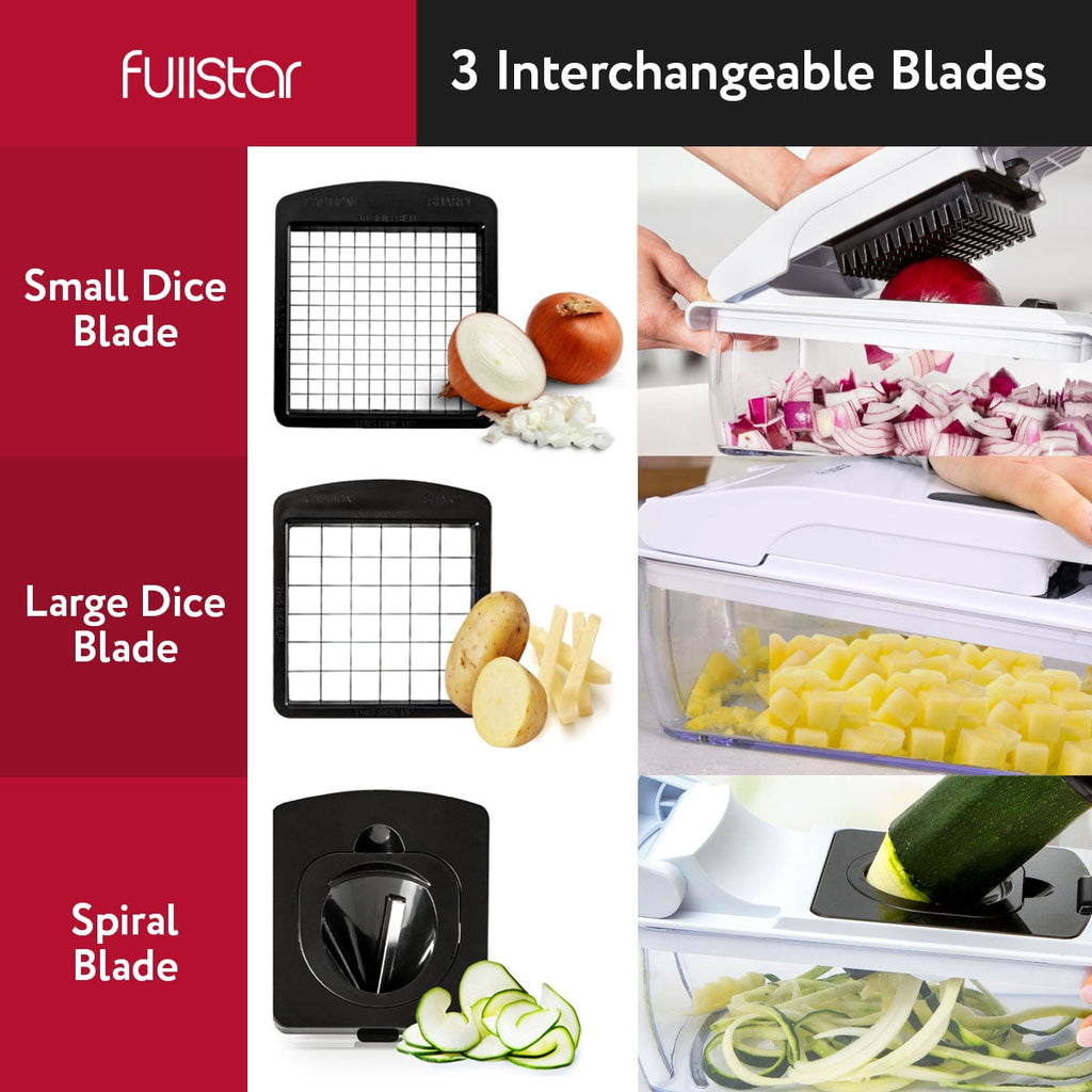 Vegetable Chopper - Vegetable Cutter, Food Chopper, Veggie Chopper, Onion Chopper With Container - 3 in 1 White