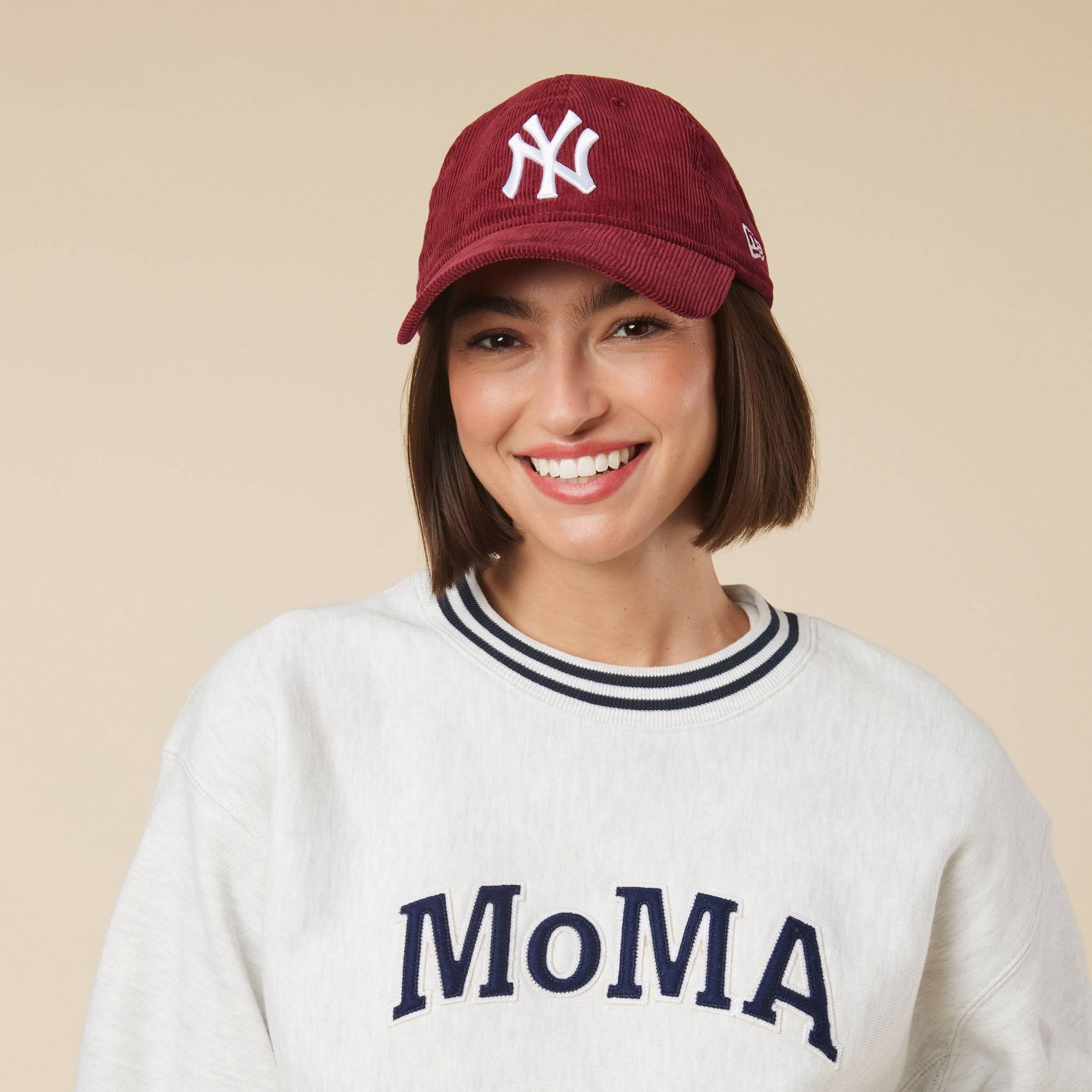 MoMA NY Yankees 9TWENTY Corduroy Adjustable Baseball Cap - Maroon