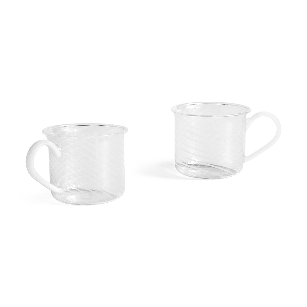 HAY Glass Mugs - Set of 2 - Grey/ Light Pink