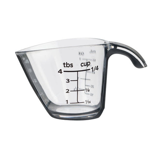 1/4C Plastic Mini Measuring Cup, Black/Transparent