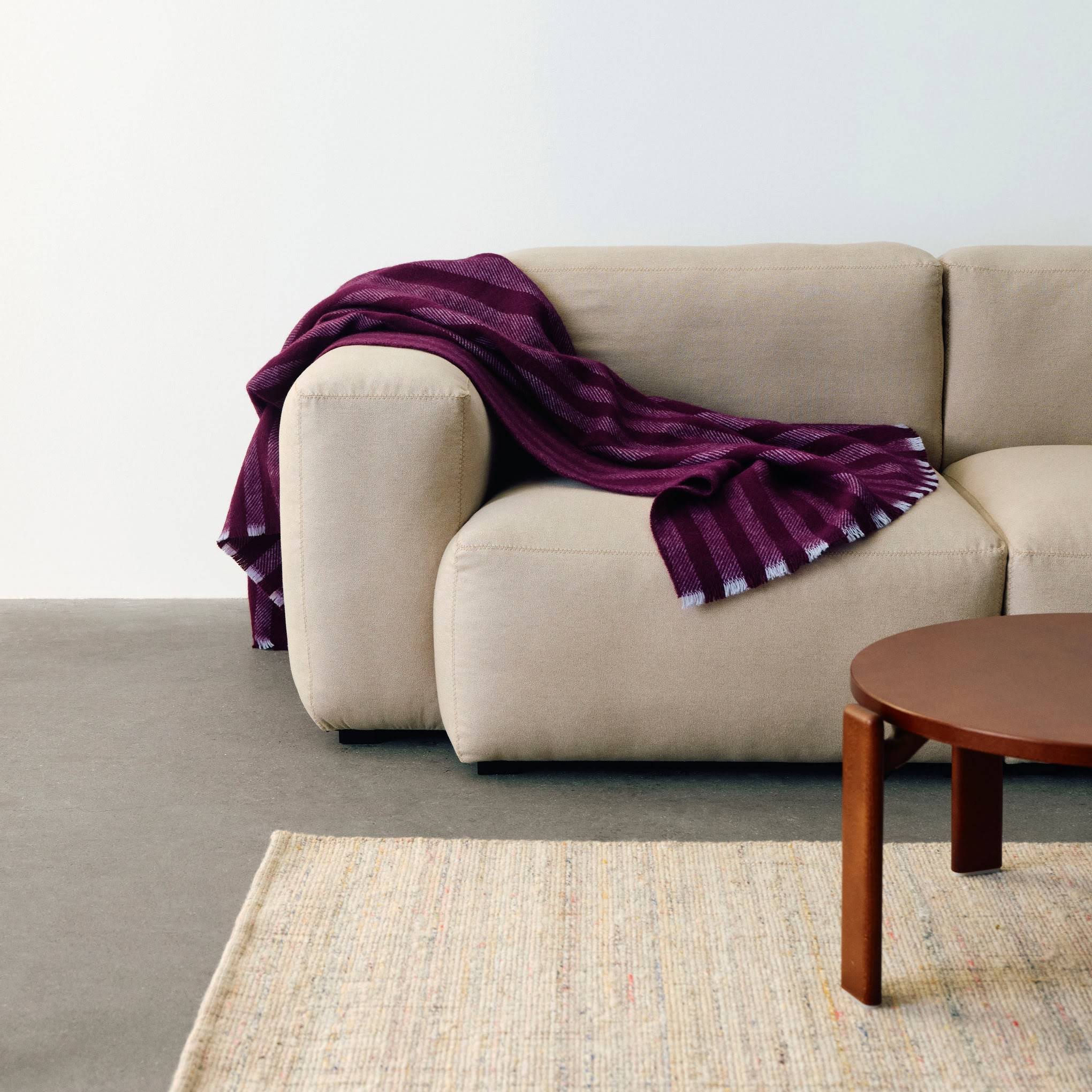 HAY Duo Striped Wool Throw - Sky Blue