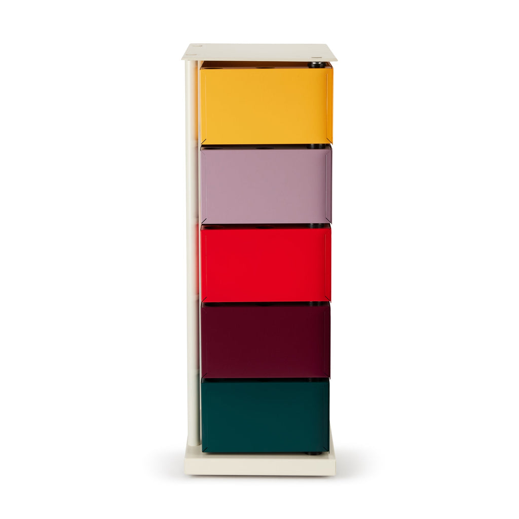 5-Drawer Pivot Cabinet - Yellow/ Red/ Green