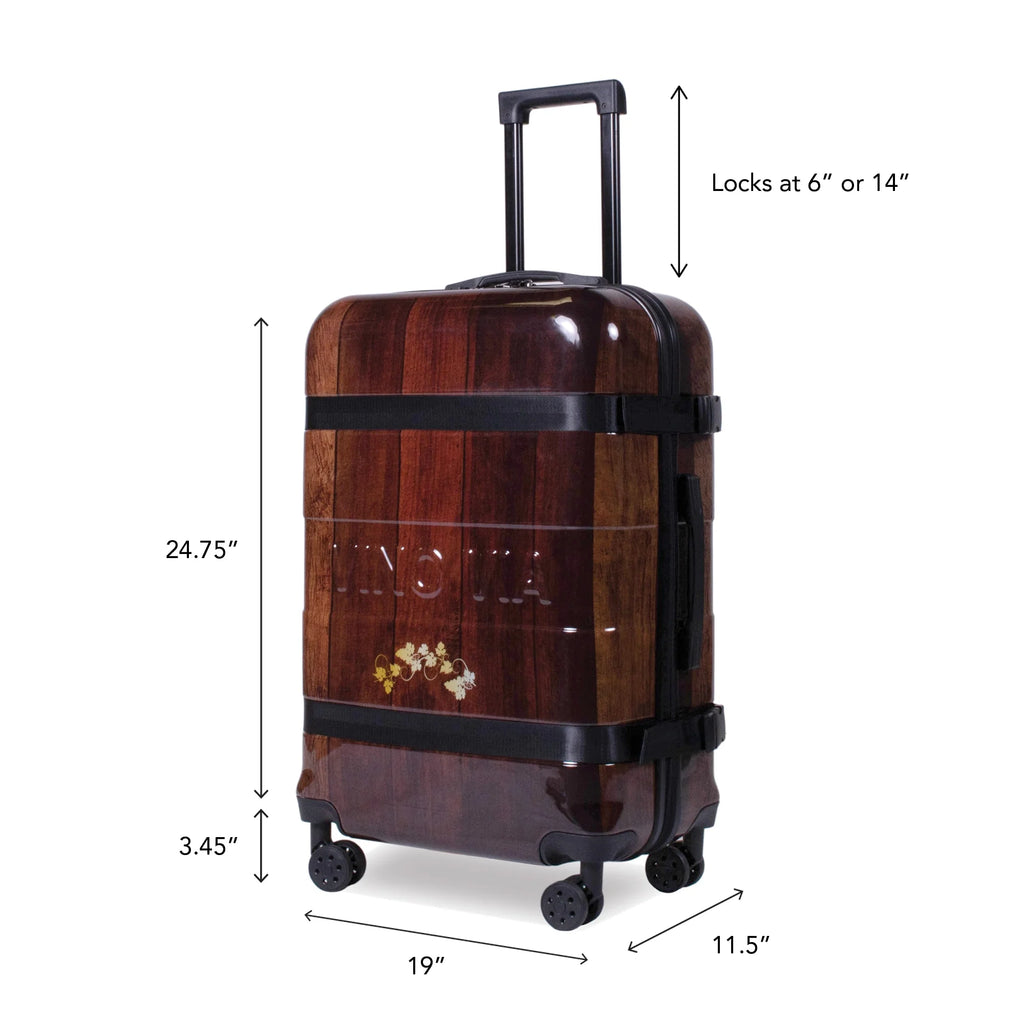The Ten (10-Bottle) Wine Luggage, TSA Approved Anti-Theft Zipper, Lightweight Hard Shell Spinner Suitcase