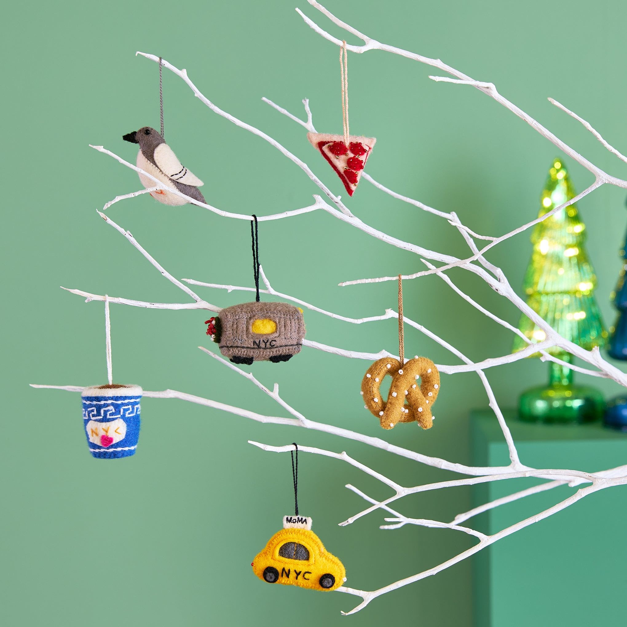 MoMA NYC Mini Felt Holiday Ornaments - Set of 24