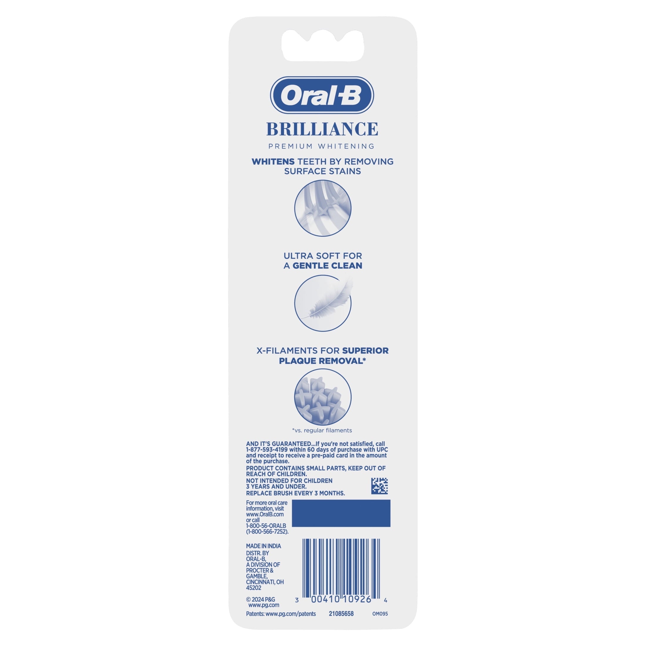 (2 pack)  Toothbrush Pro Whitening Brilliance, Extra Soft, Black and Teal, 2 Count