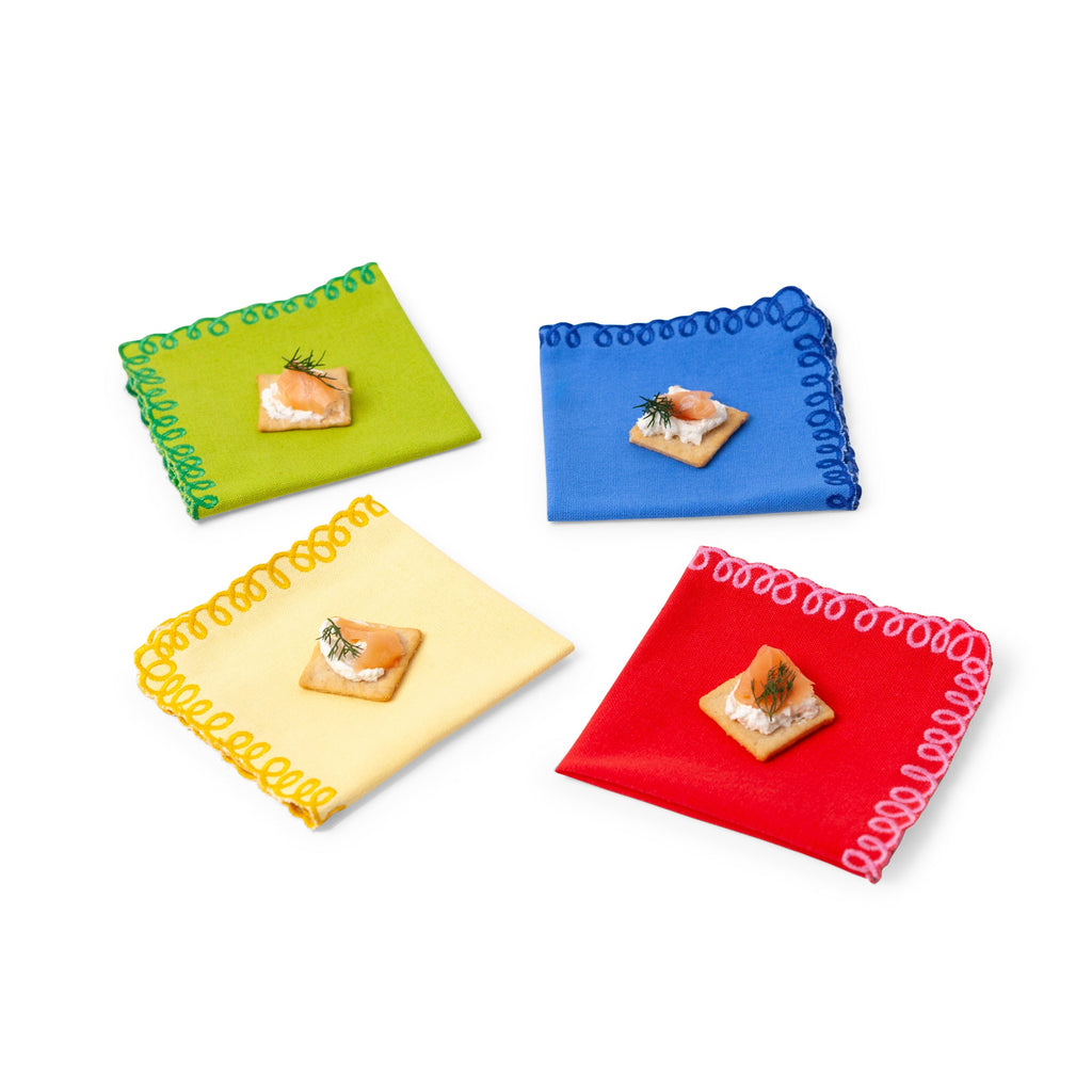Areaware Doodle Lace Cotton Cocktail Napkins - Set of 4