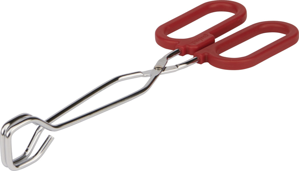 (3 pack) Kitchen Loop Tongs 10", Chrome, Silver/Red