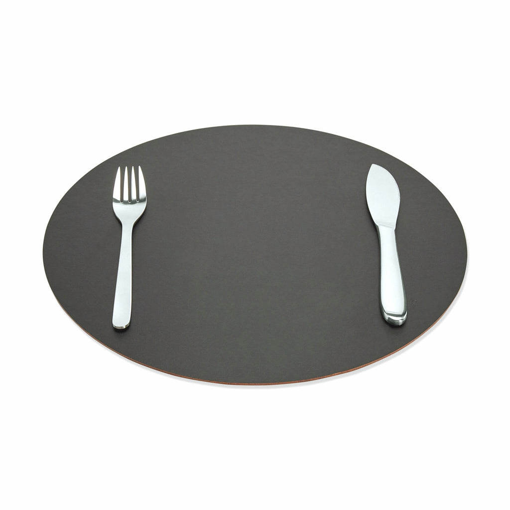 Dual-Sided Recycled Leather Placemat - Green/ Black