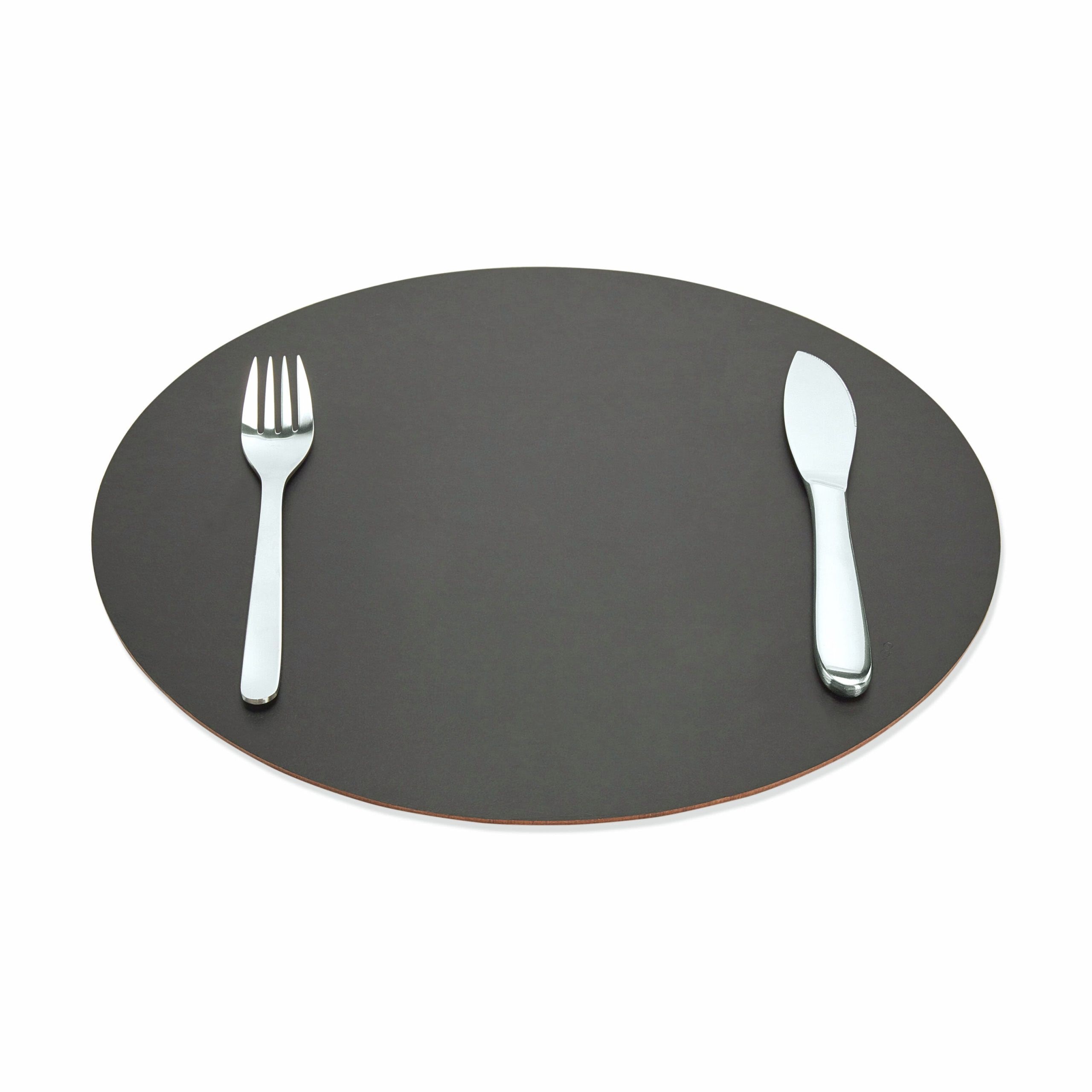 Dual-Sided Recycled Leather Placemat - Green/ Black