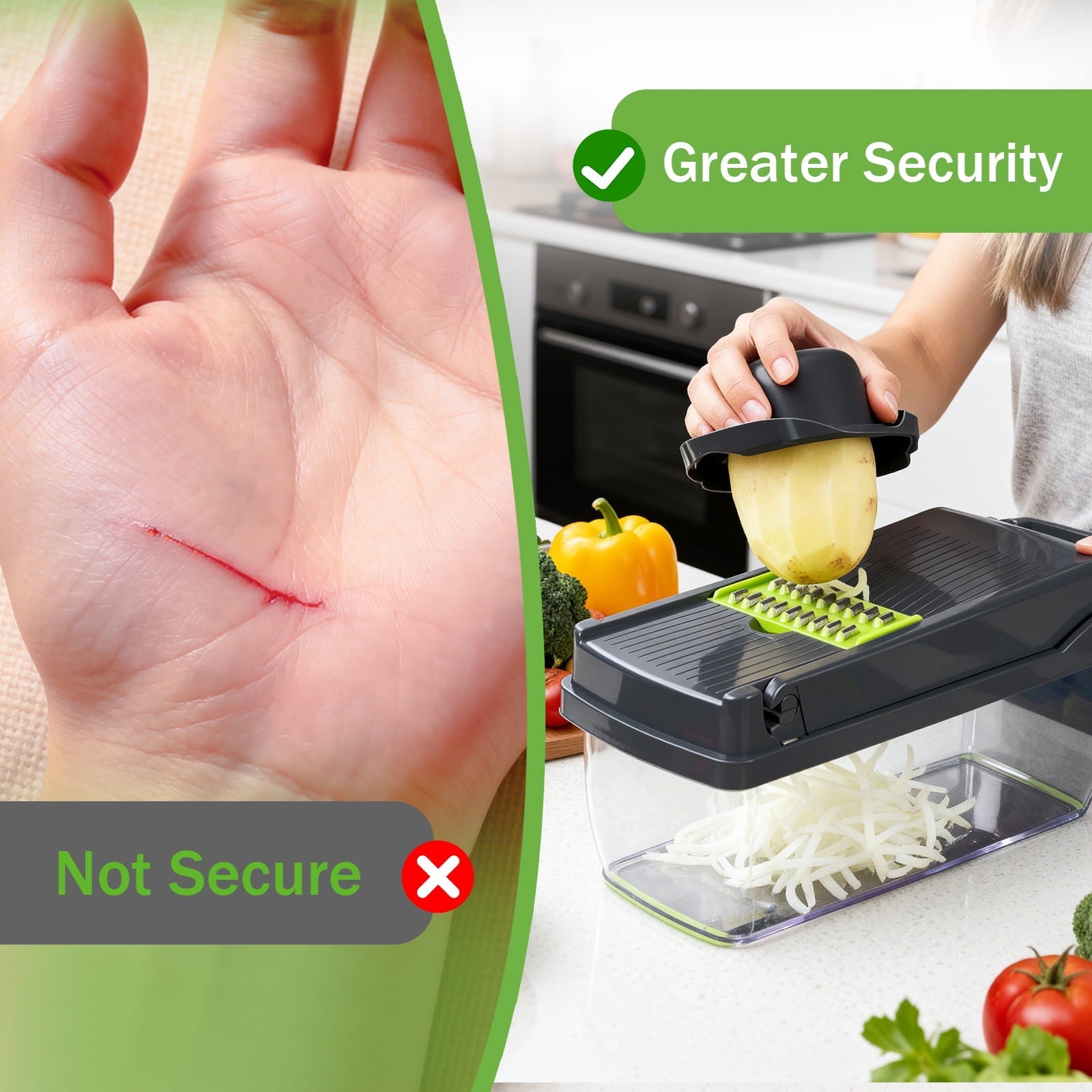 16-in-1 Mandoline Slicer, Multifunctional Vegetable Chopper with Container, Food Processor for Onion, Chees...