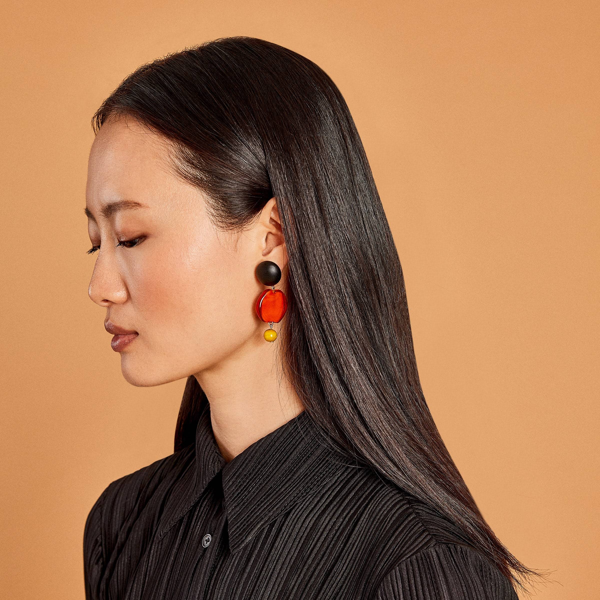 Murano Drop Earrings - Red