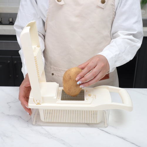 14-in-1 Hand Food Chopper, Dicer, & Slicer with Container for Veggie, Cheese, Onion, & Potato, Versatile & Efficient ...