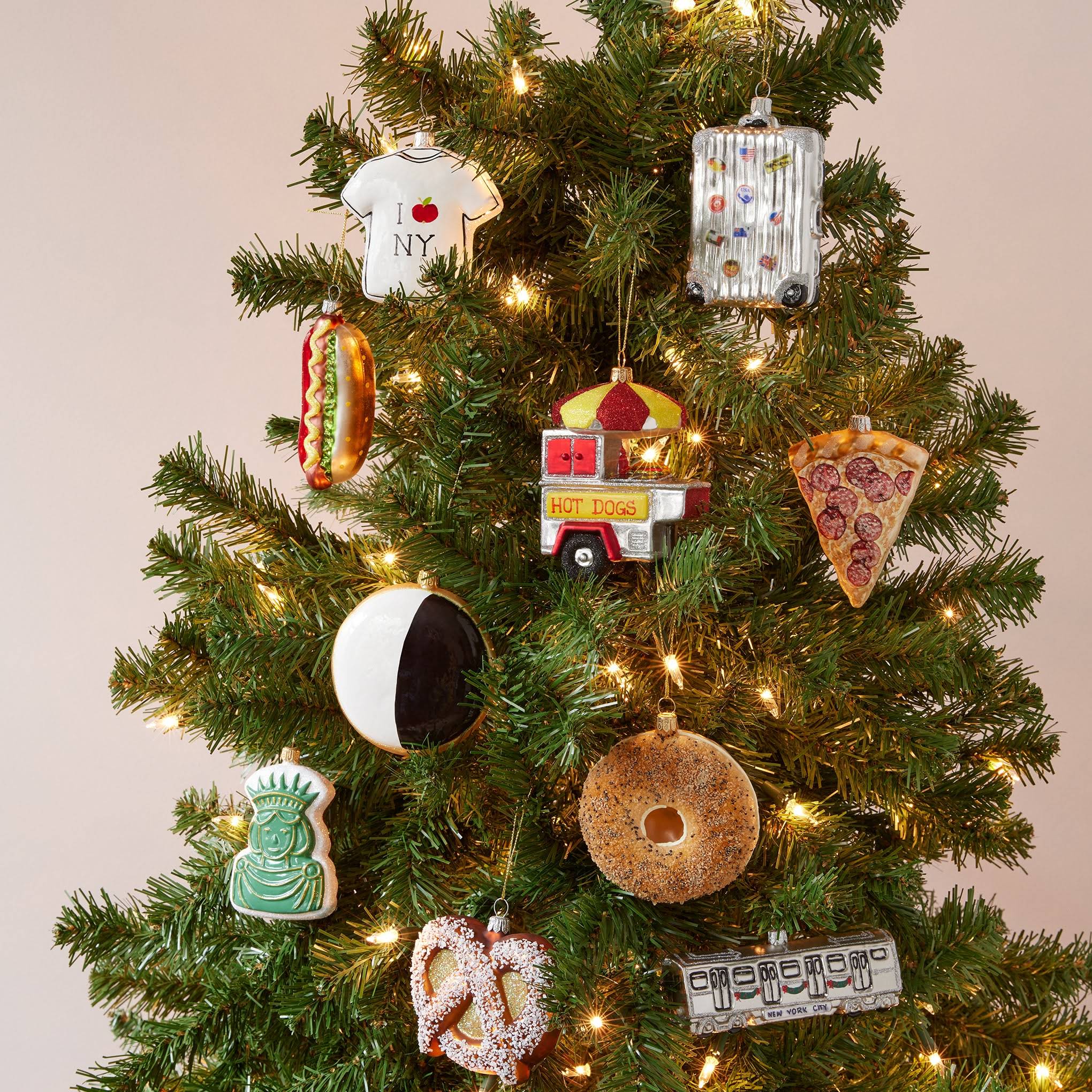 NYC Glass Holiday Ornament - Pizza Slice