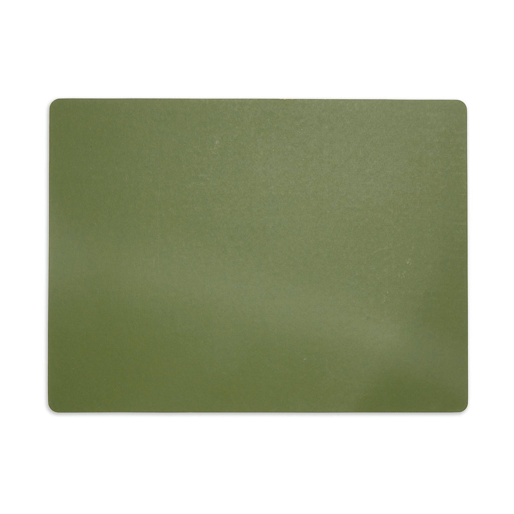 Dual-Sided Recycled Leather Placemat - Green/ Black