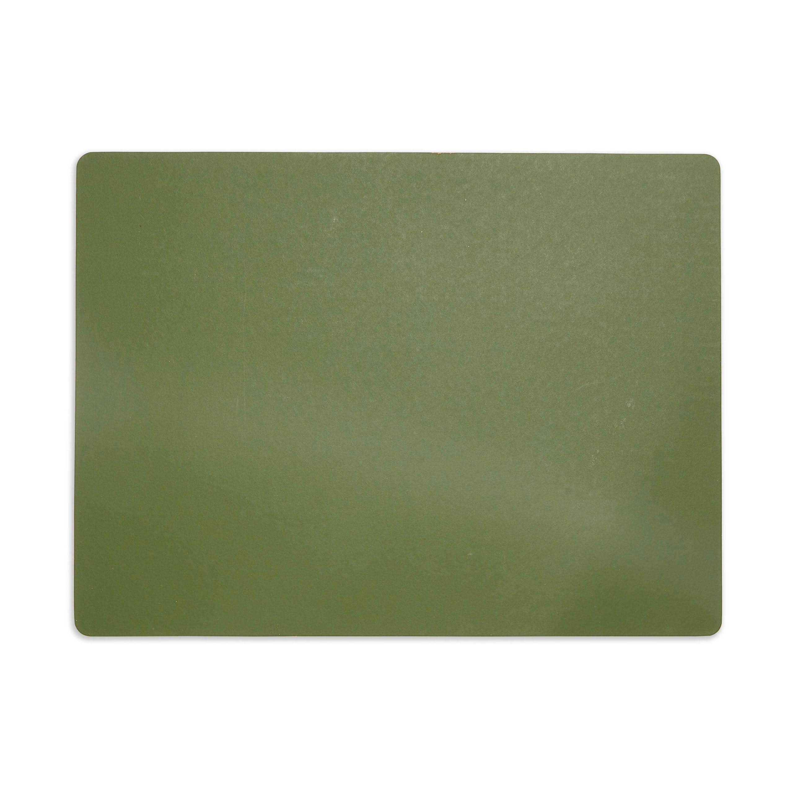 Dual-Sided Recycled Leather Placemat - Green/ Black