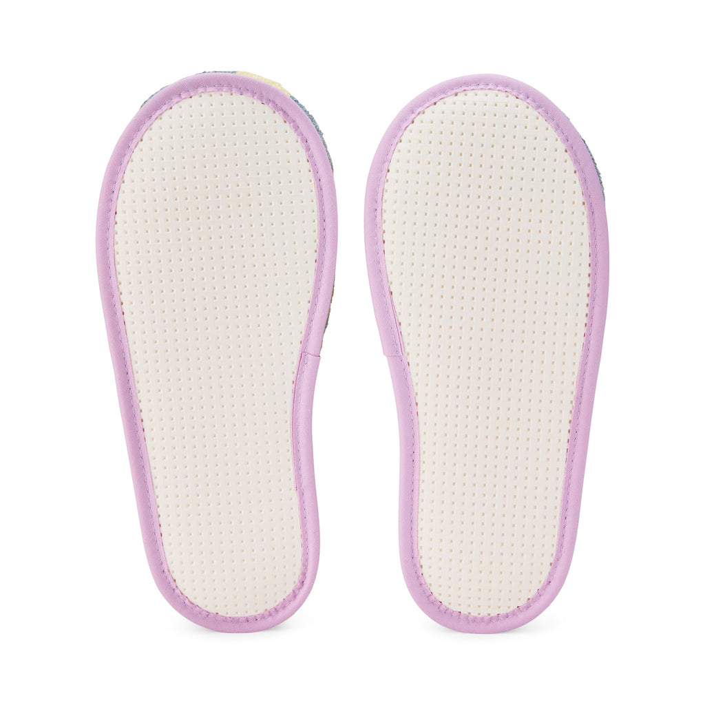 Dusen Dusen Striped Terry Slippers - Orange/ Slate Gray