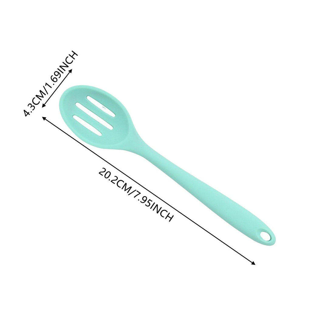 Silicone Slotted Spoon, High Heat Resistant Silicone Cooking Spoon, 2Pcs Nonstick Silicone Mixing Spoon, Durable Kitc...