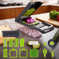 16-in-1 Mandoline Slicer, Multifunctional Vegetable Chopper with Container, Food Processor for Onion, Chees...