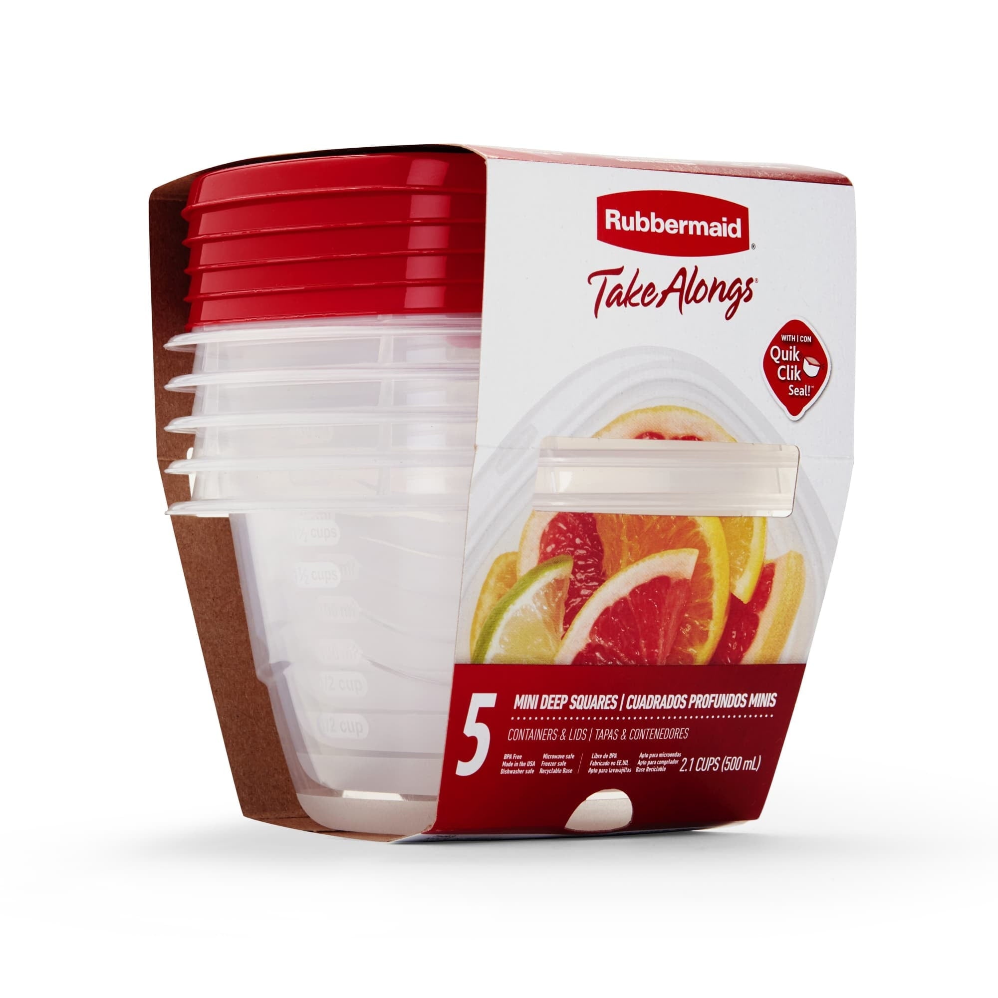 (2 pack) 2.1 cups Clear Food Storage Container 5 pk