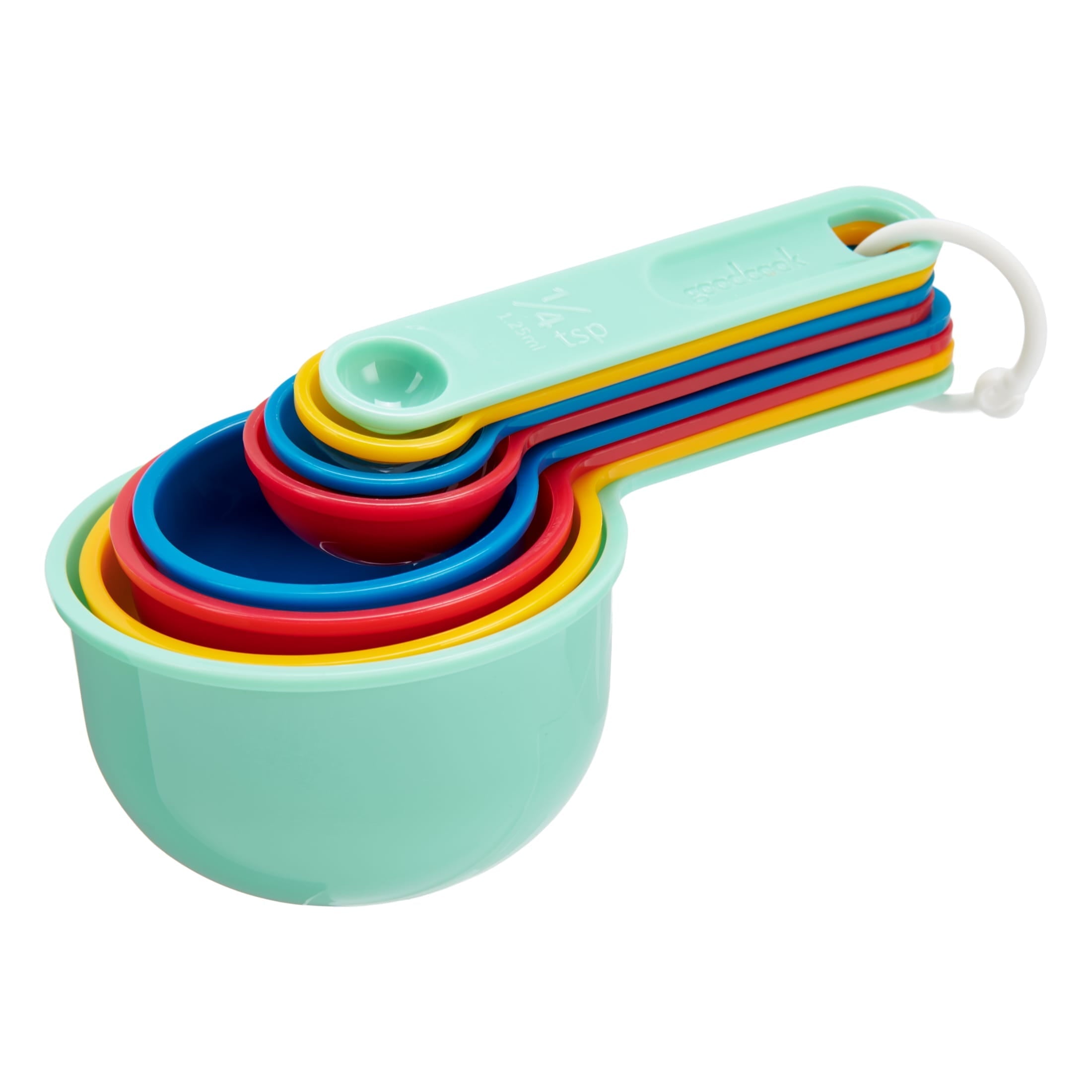 Measuring Cups And Spoons, Set Of 8 Nesting With Storage Ring
