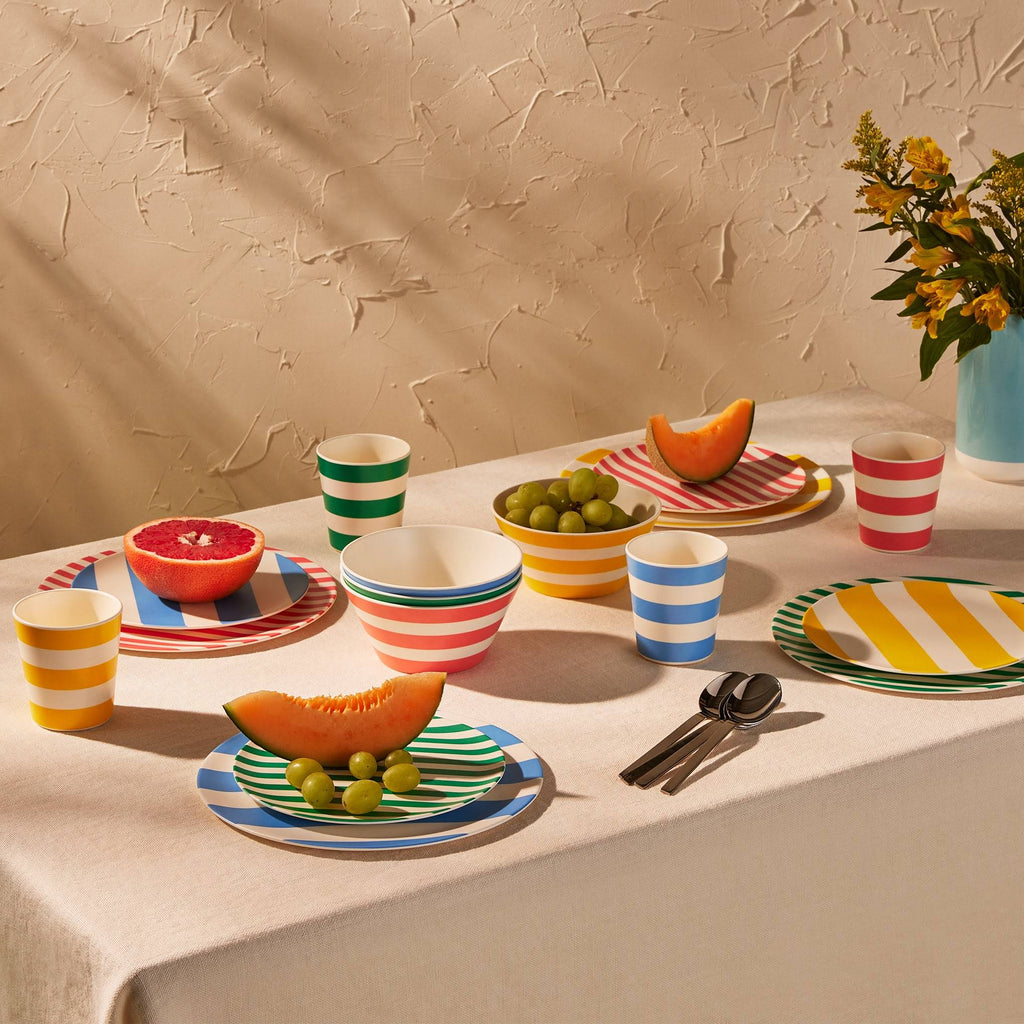 Bamboo Colorful Striped Dinnerware - Set of 4 - Bowl