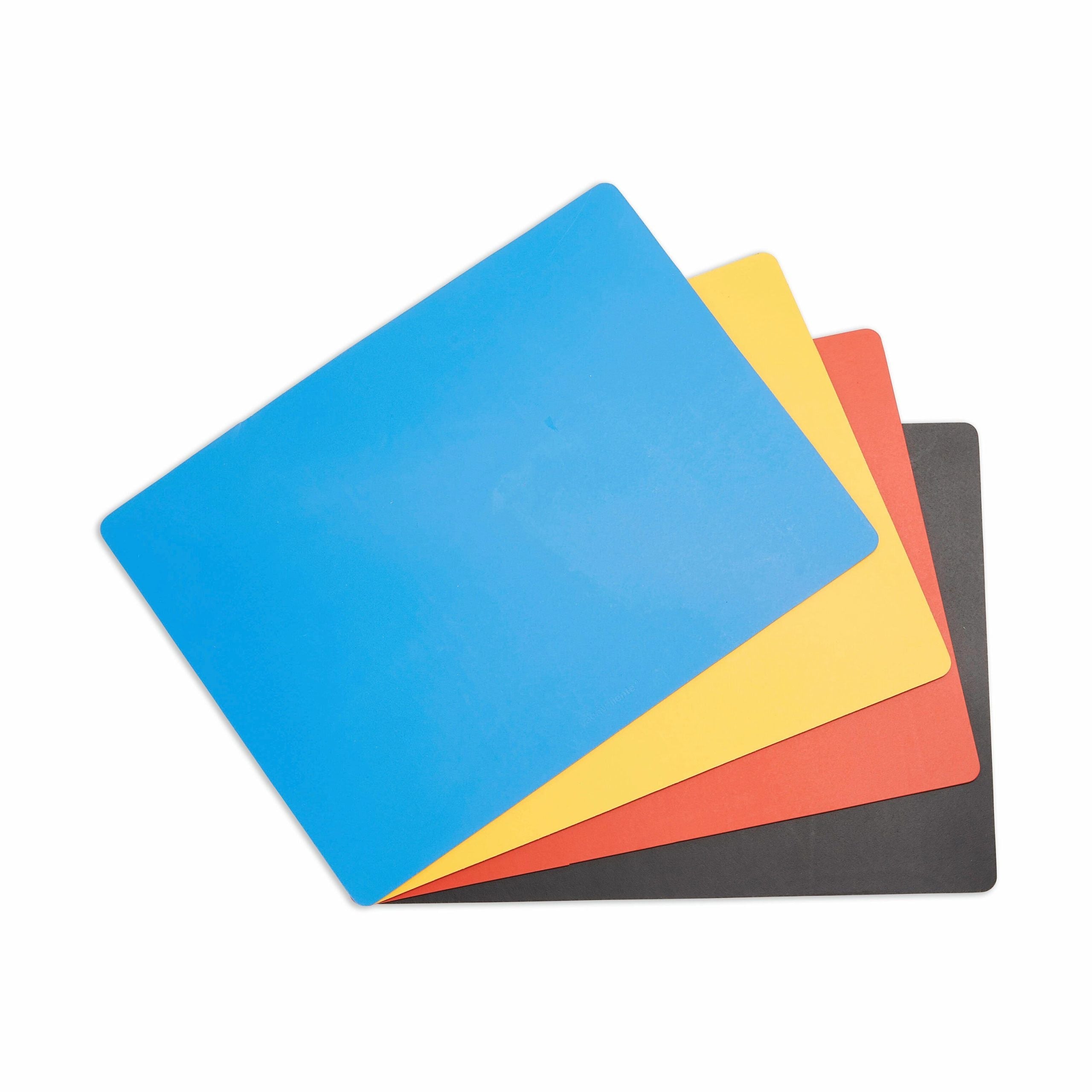 Dual-Sided Recycled Leather Placemat - Yellow/ Light Grey