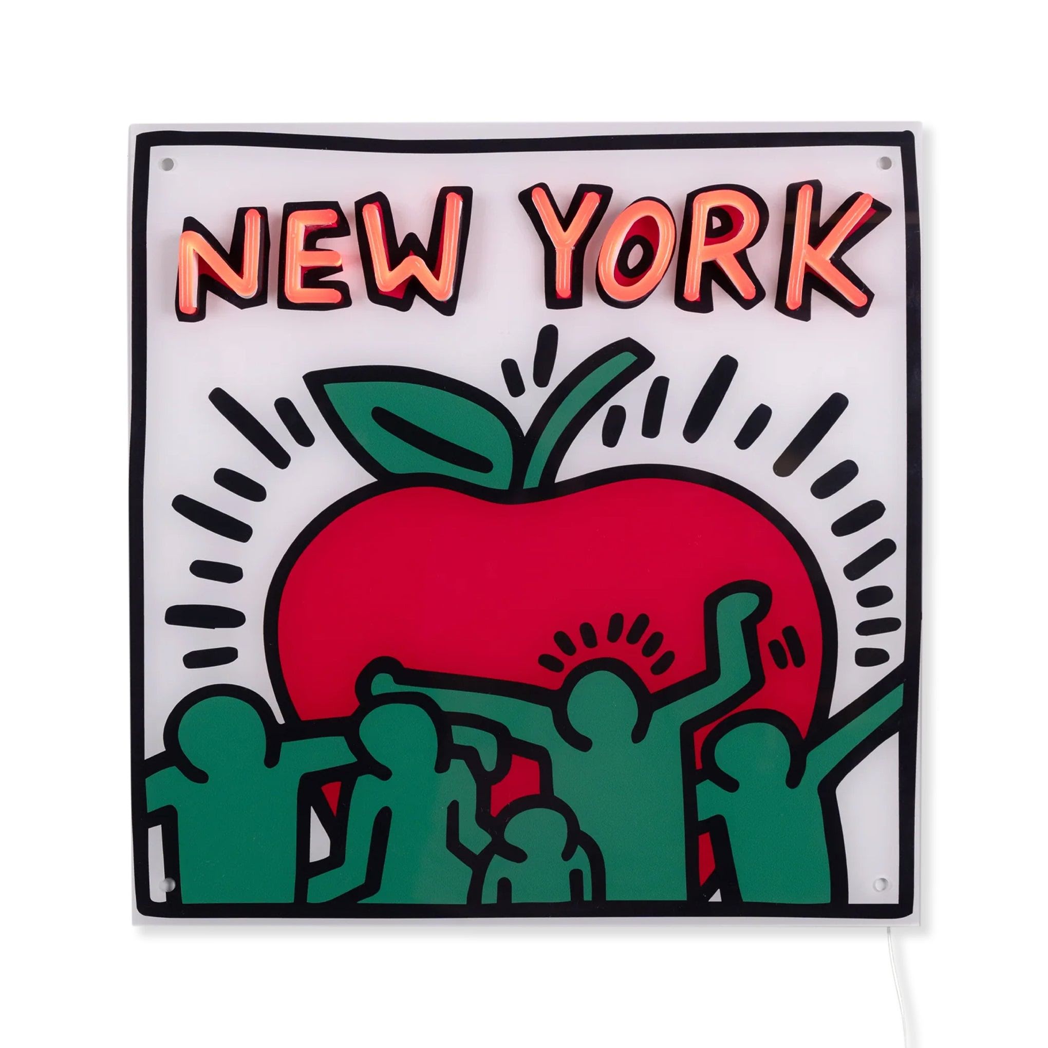 Keith Haring NYC Apple Neon Sign