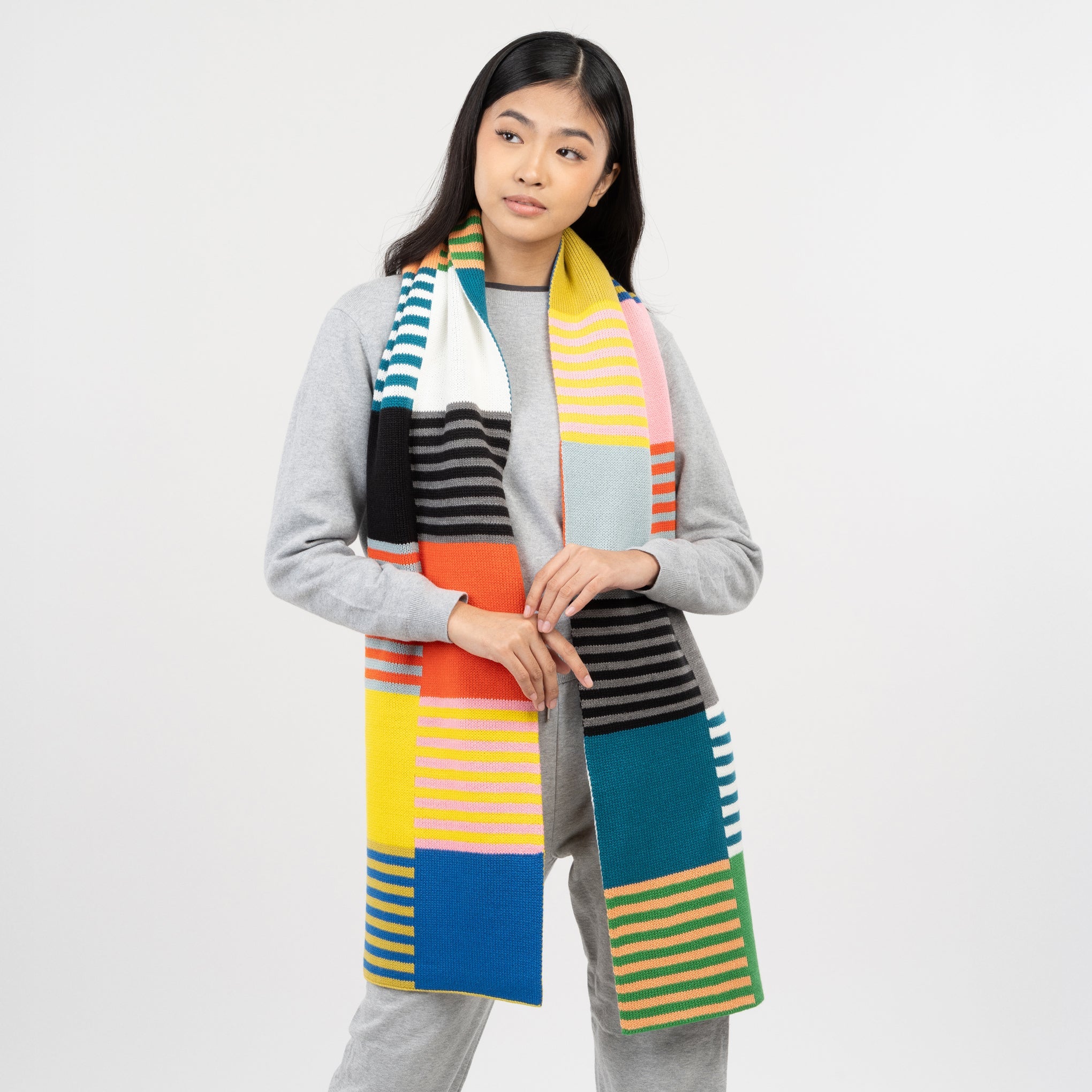 Verloop Oversized Block Stripe Scarf