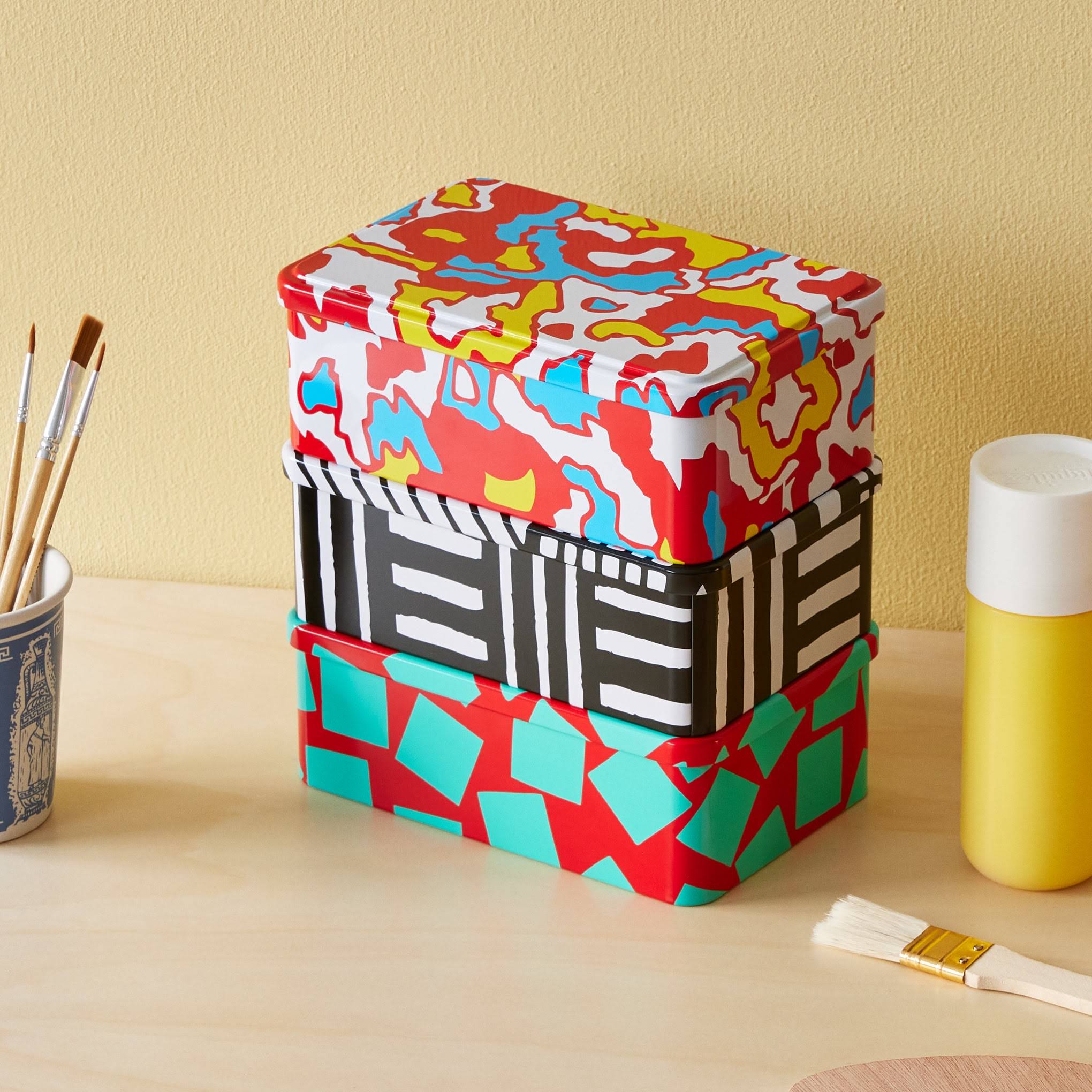 George Sowden Horizontal Tin - Red/ Turquoise