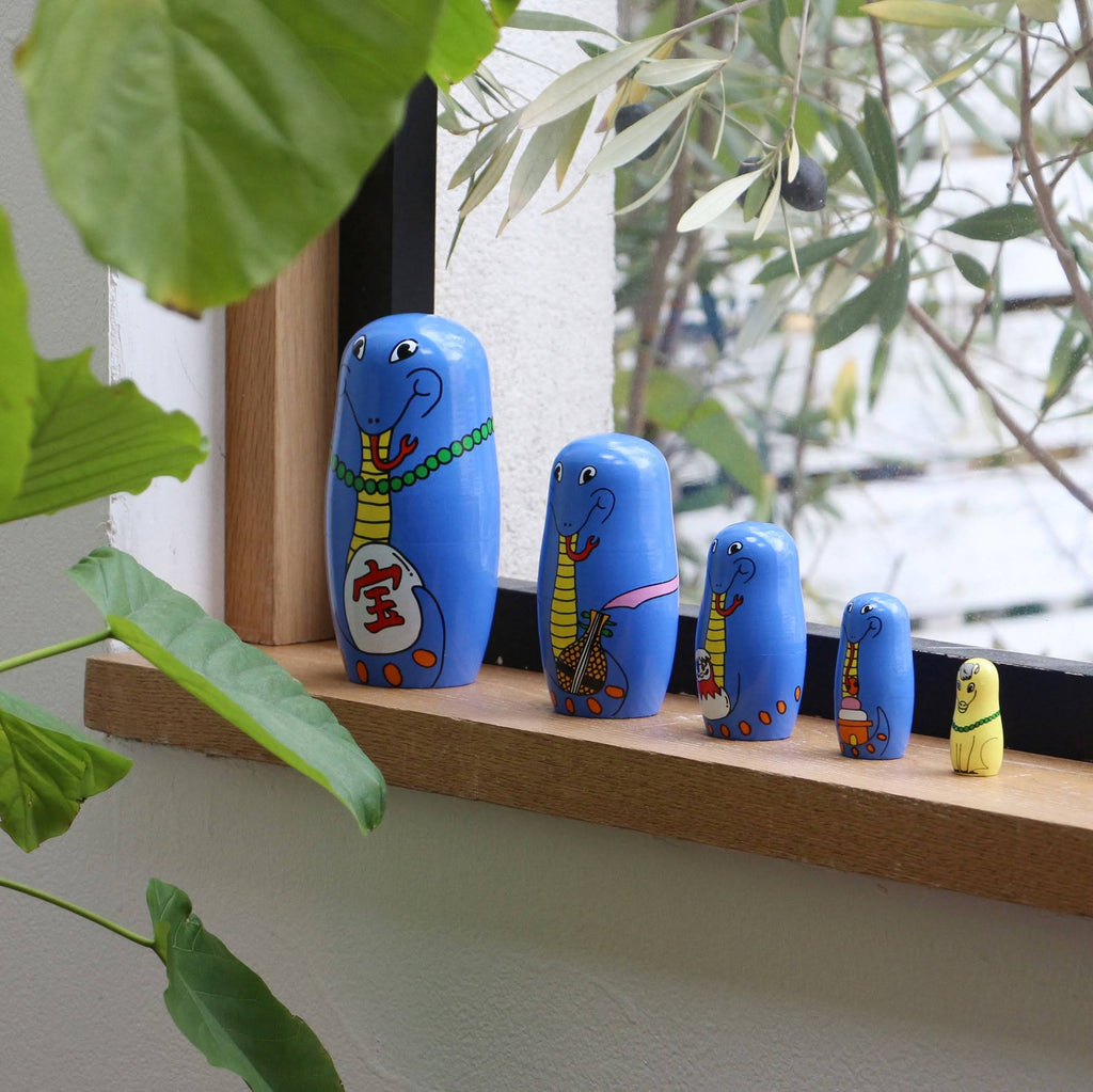 Happy Snakes Wooden Nesting Dolls - Set of 5
