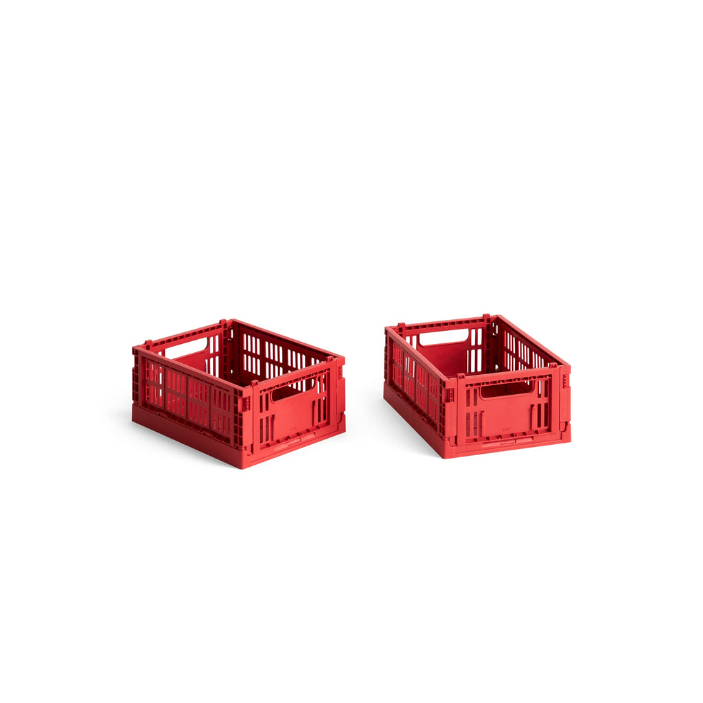 HAY Recycled Plastic Collapsible Color Crate - Red