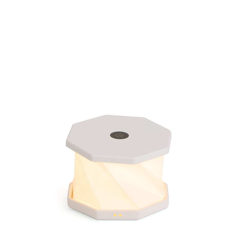 Twist Hexagon Portable Table Lamp - Lunar White