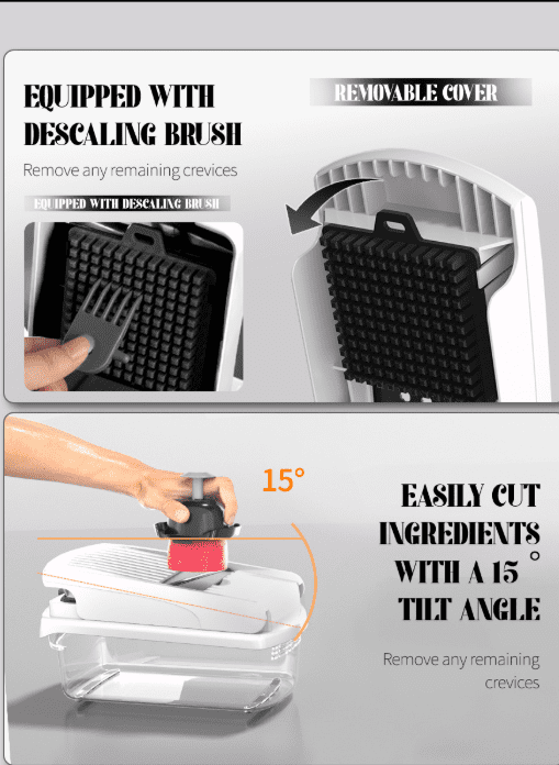 15-in-1 Vegetable Chopper with Container, Kitchen Mandoline Slicer, Grater, Cheese Shredder, Onion Chopper, Frui...
