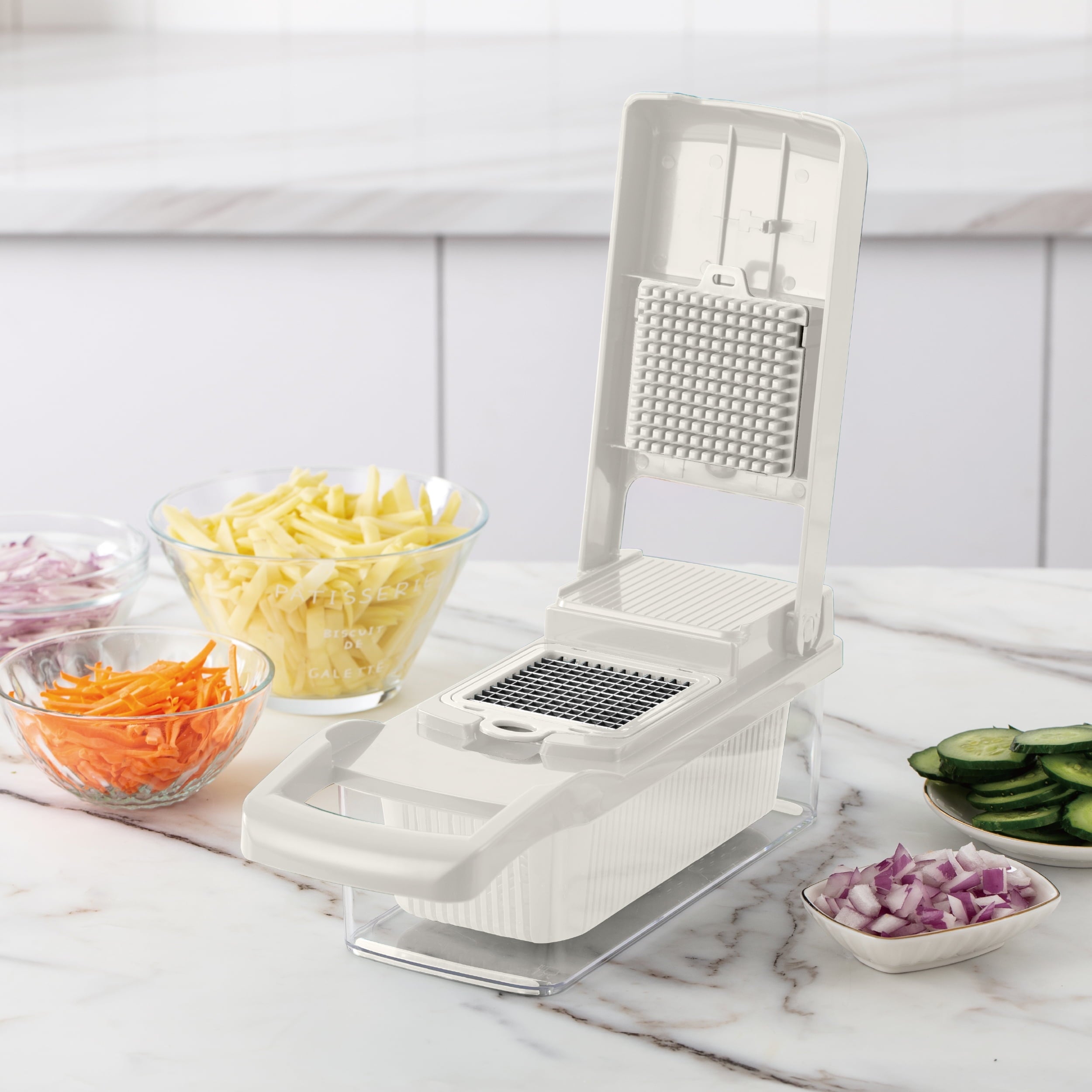 14-in-1 Hand Food Chopper, Dicer, & Slicer with Container for Veggie, Cheese, Onion, & Potato, Versatile & Efficient ...