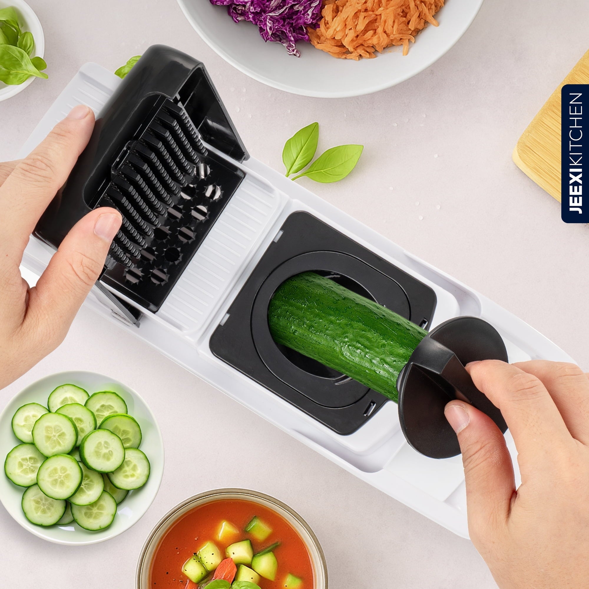 Vegetable Chopper, Multi-functional Onion Chopper, Veggie Chopper w/ Stainless Steel Blades, Vegetable Slic...