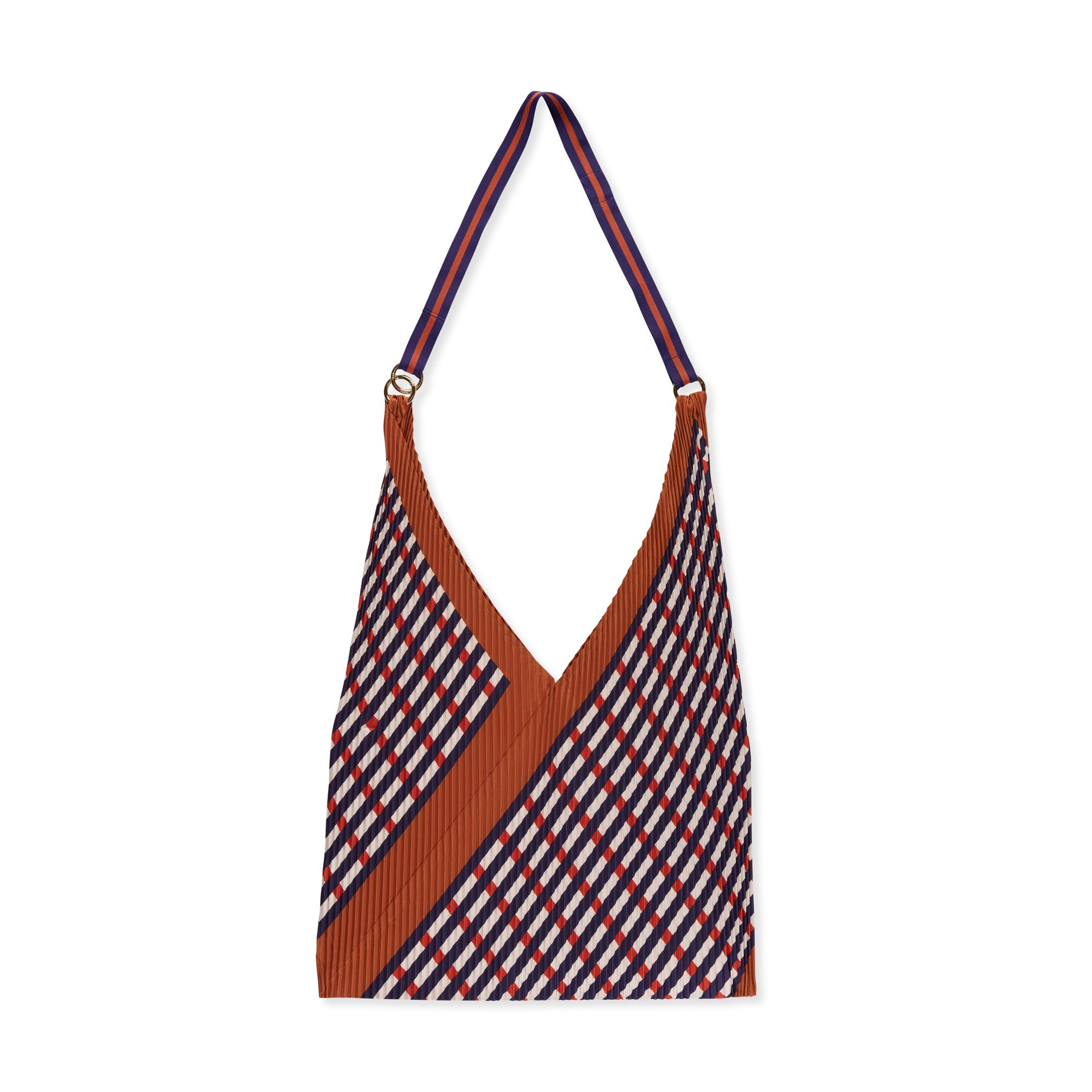 Pleated Recycled Polyester Y Bag - Sophia Terracotta