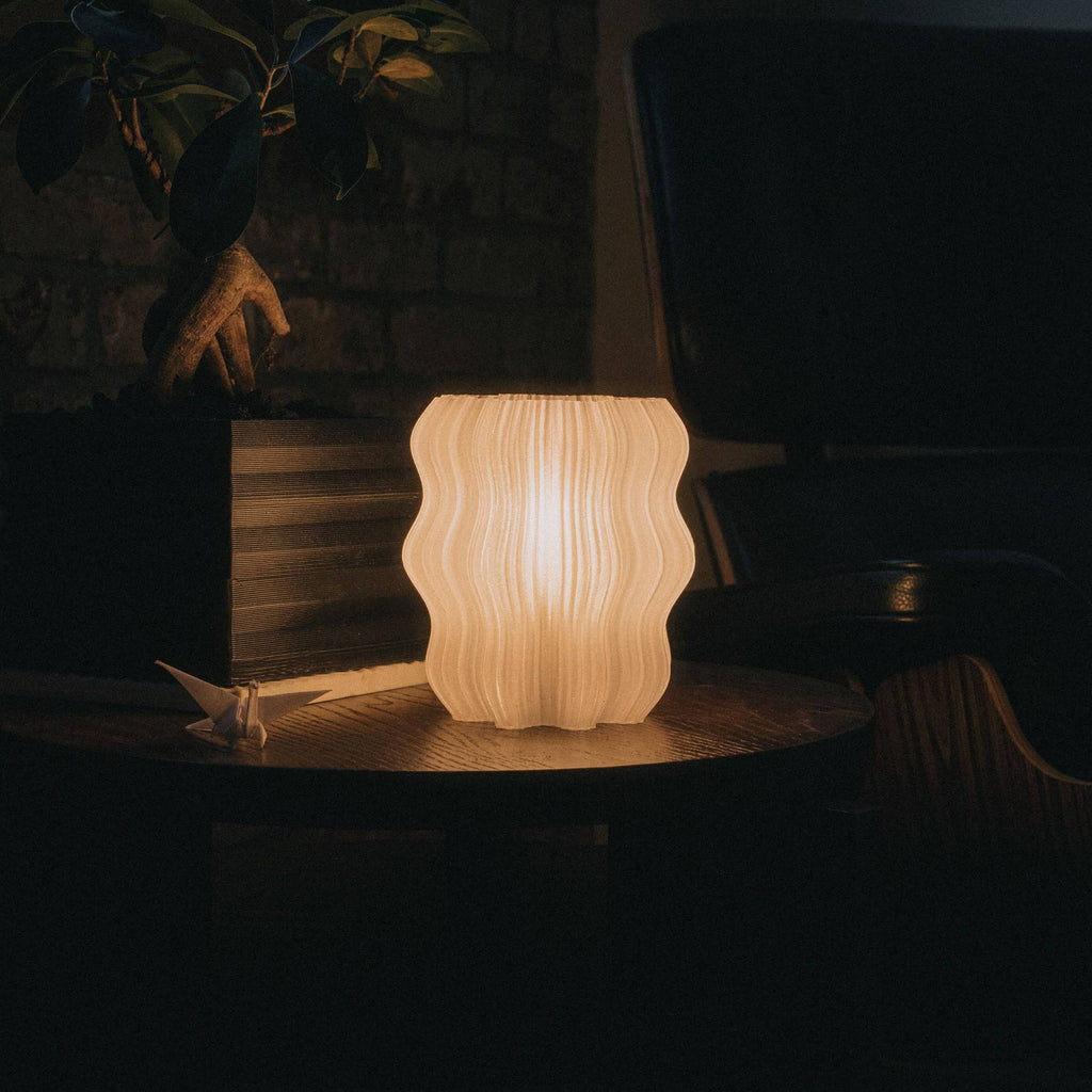 Mini Wavy Recycled Plastic Table Lamp