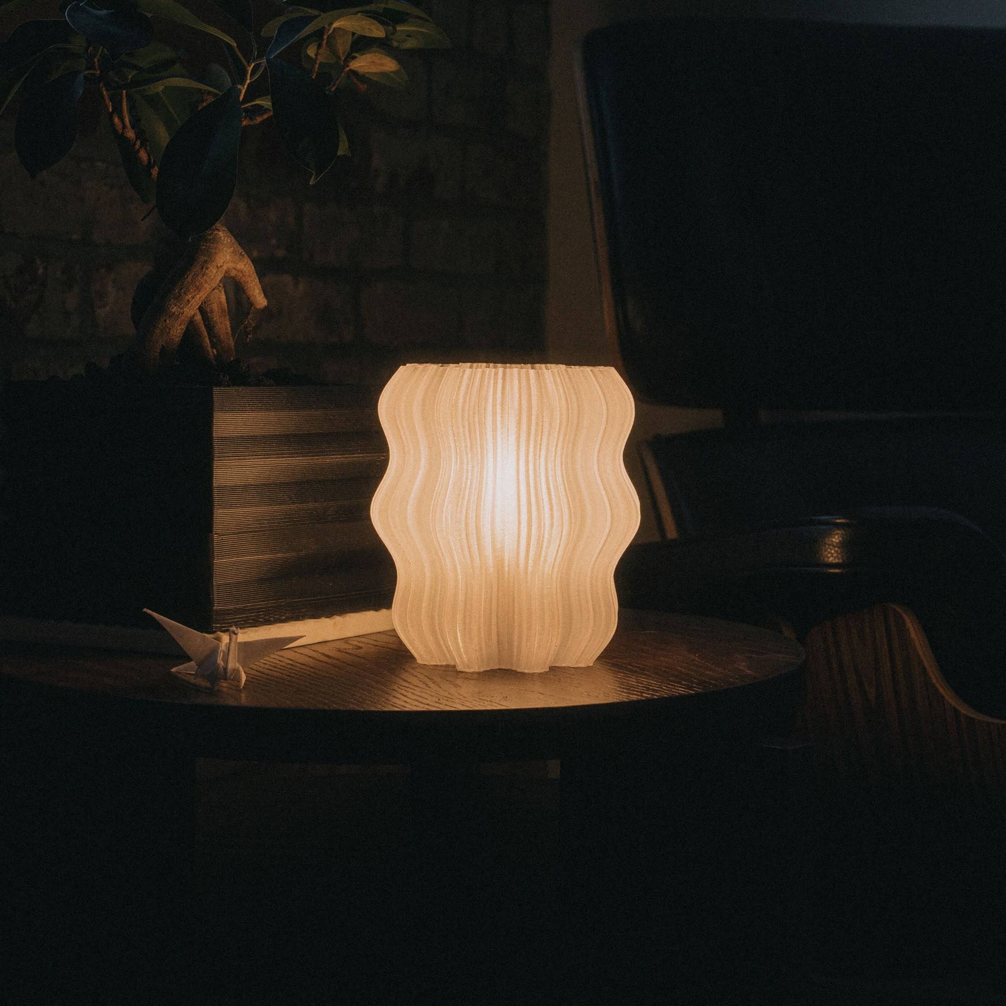Mini Wavy Recycled Plastic Table Lamp