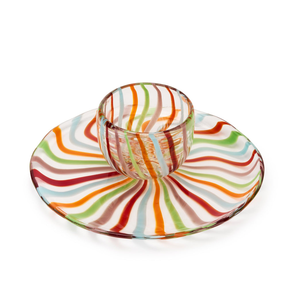 Reversible Cake Stand/Chip &amp; Dip Glass Platter