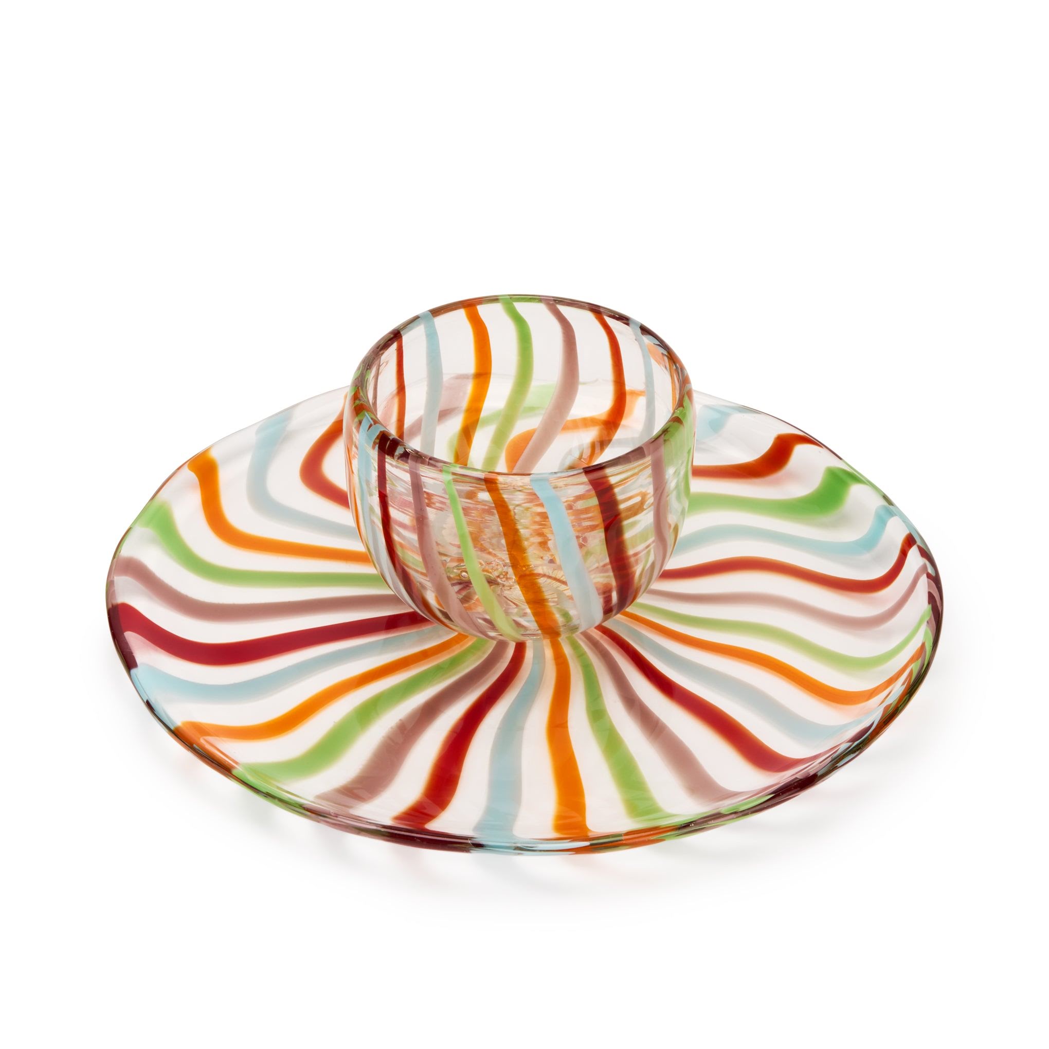 Reversible Cake Stand/Chip &amp; Dip Glass Platter