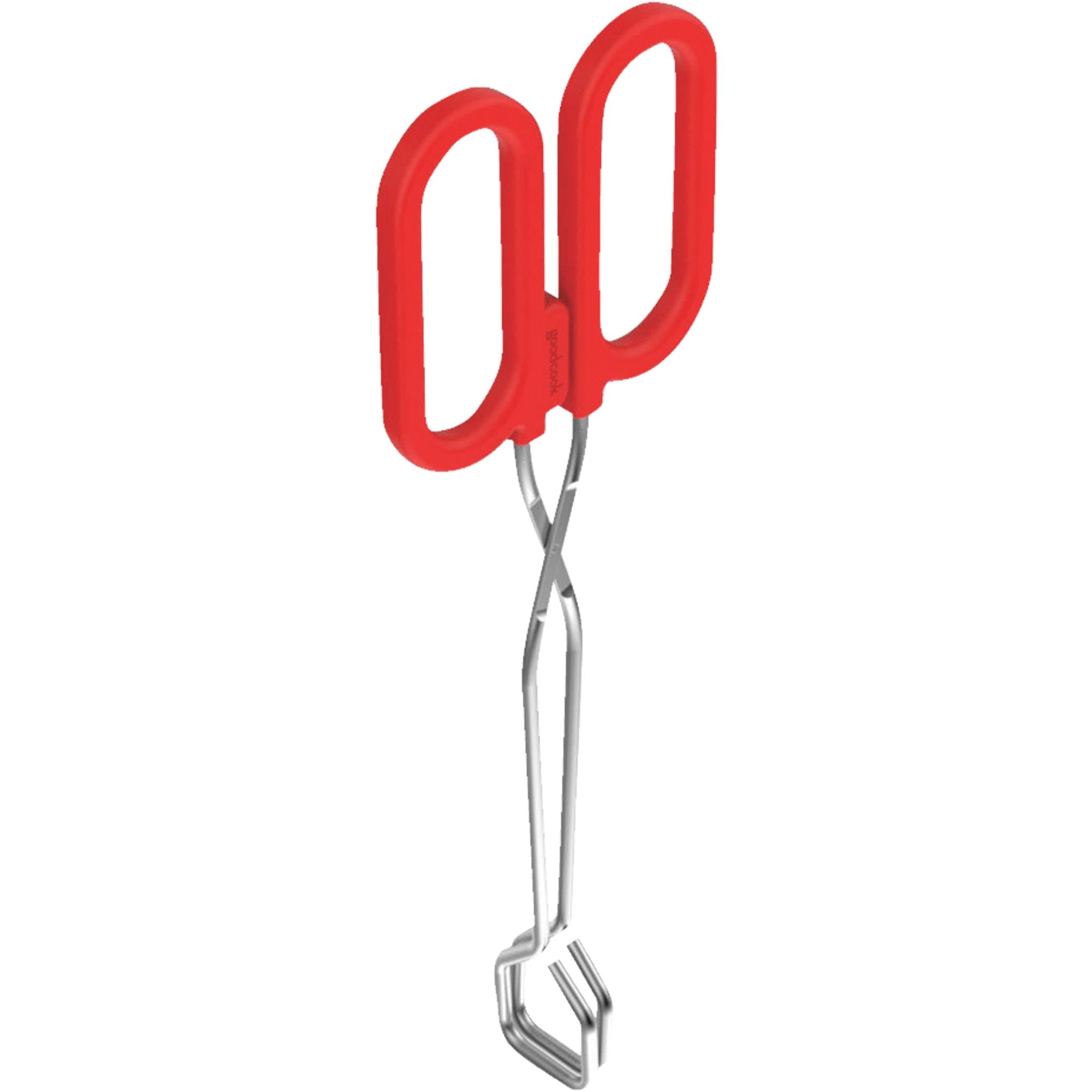 (3 pack) Kitchen Loop Tongs 10", Chrome, Silver/Red