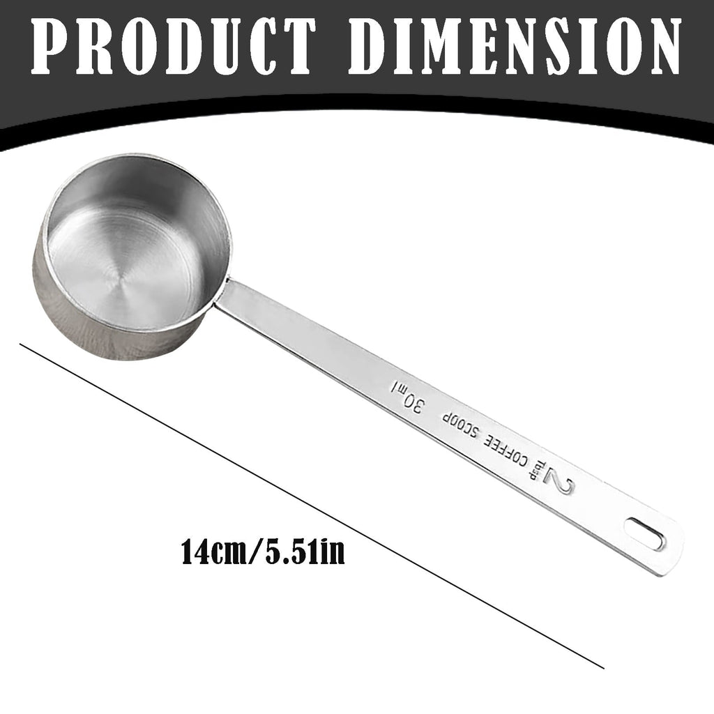 2 Tablespoon Coffee Scoop, Long Handle Stainless Steel Measuring Spoon, 1/8 Cup Measuring Cup, Coffee Measuring Spoon...