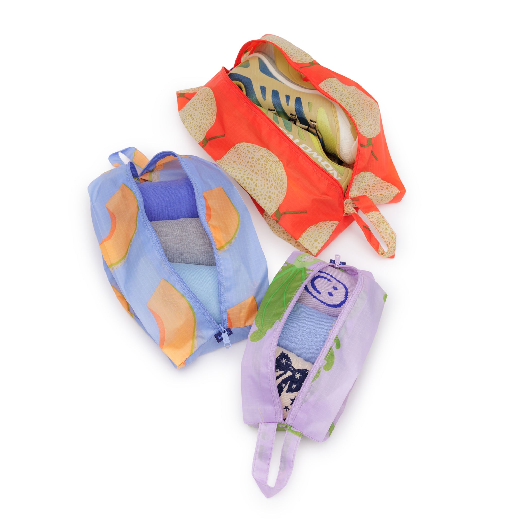 Baggu Recycled Nylon 3D Pouch Set - Set of 3 - Japanese Produce