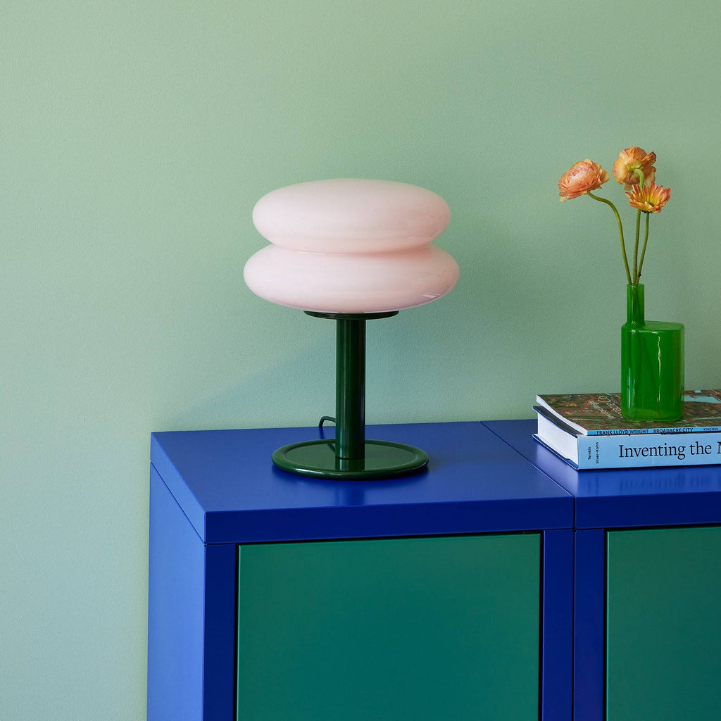 Snowman Table Lamp - Pink/ Green