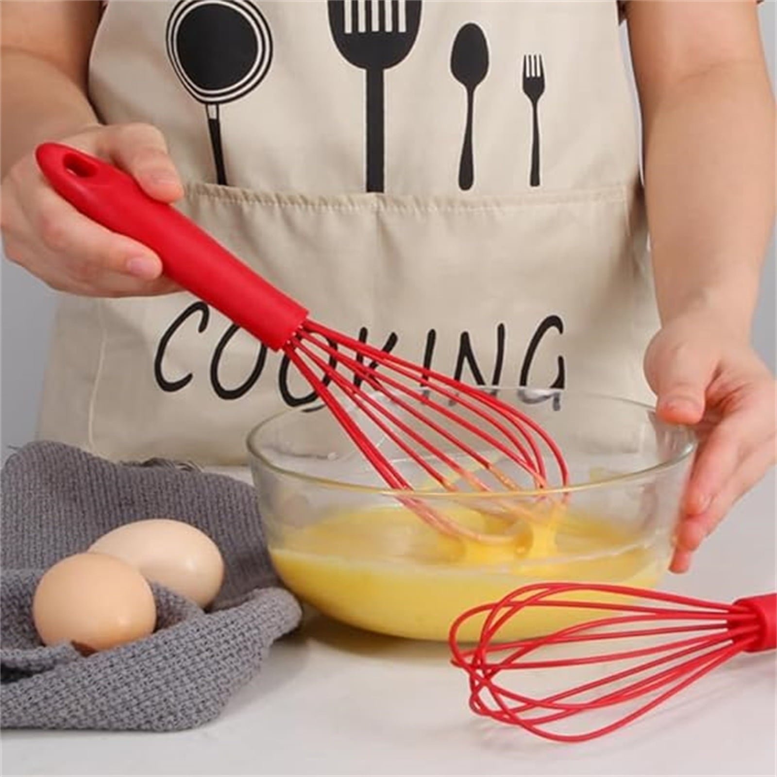 10×2.3 Inch Silicone Whisks, Wire Balloon Form Eggs Beater Kitchen Cookware Cream Stirrers, Milk Frother Coffe...