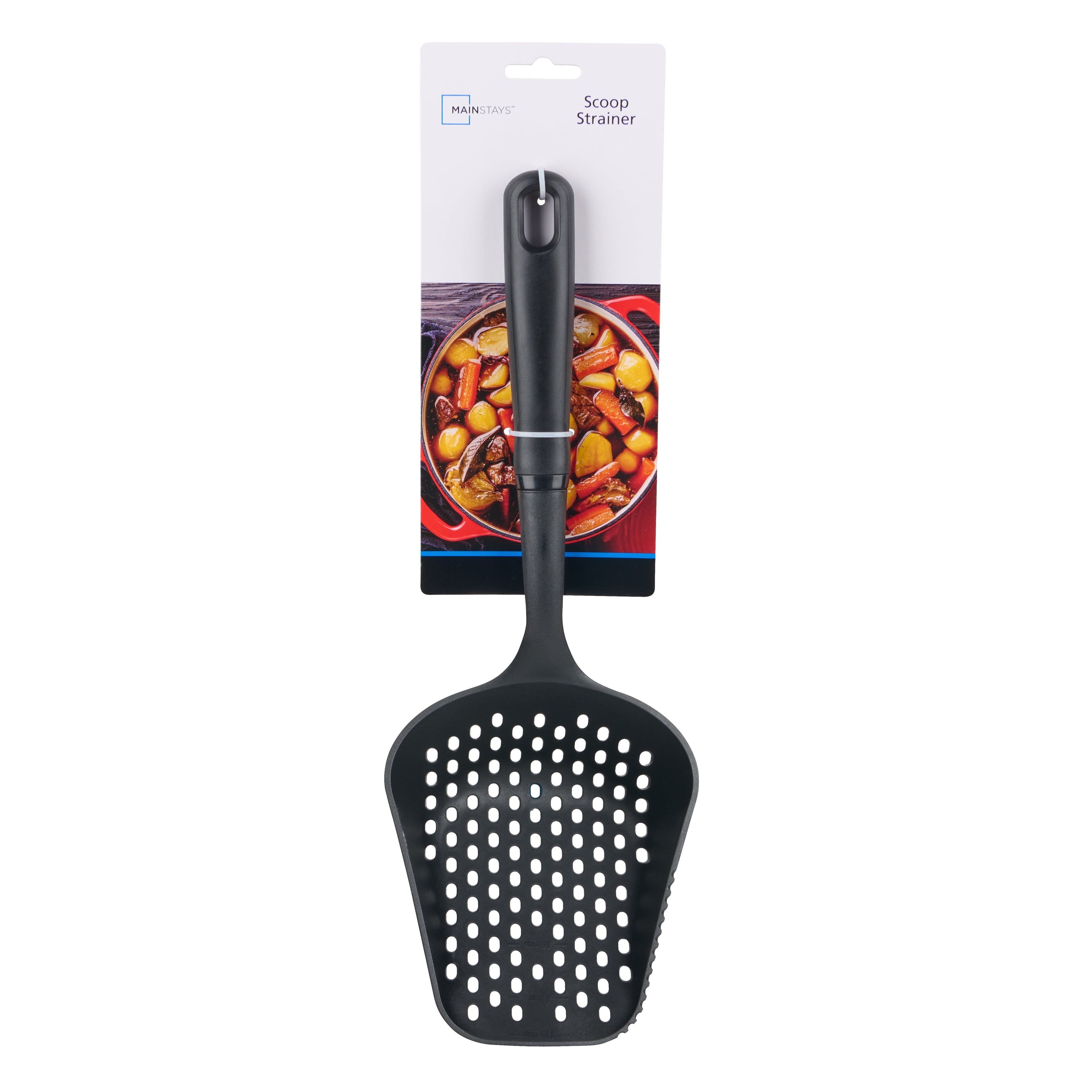 13.8in Nylon Scoop Strainer, Black