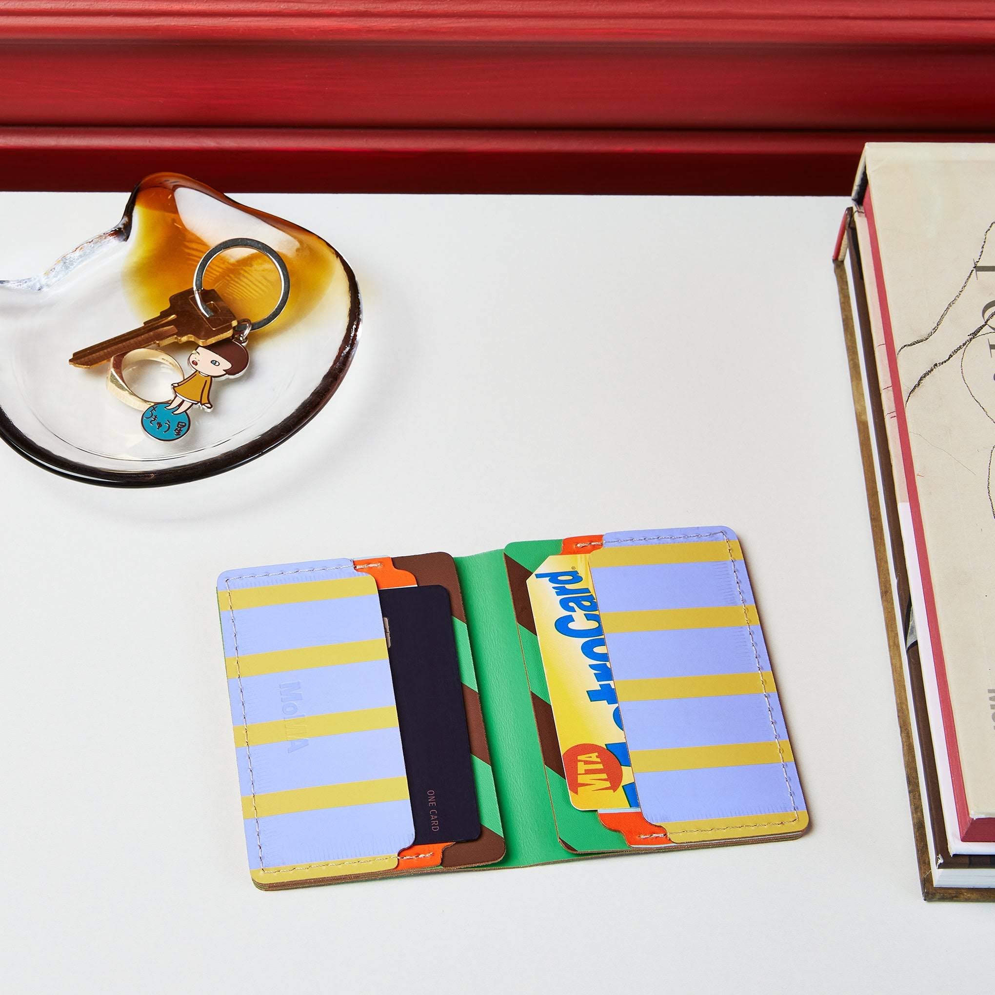 Dusen Dusen Recycled Leather Double Card Holder - Stripe
