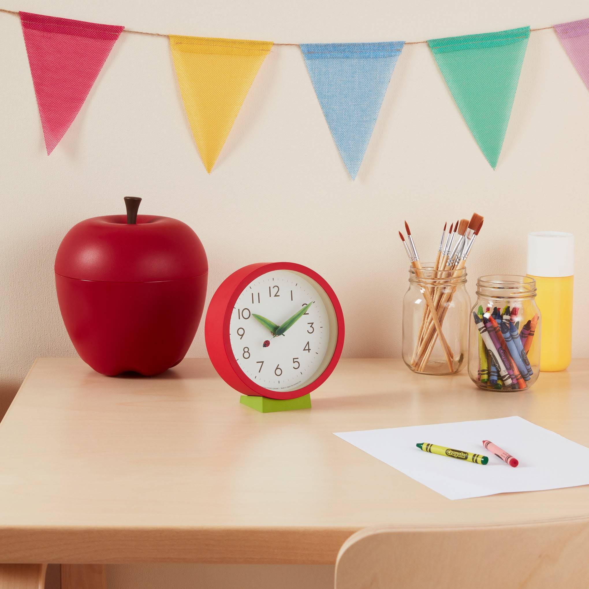Perch Desk Clock - Red